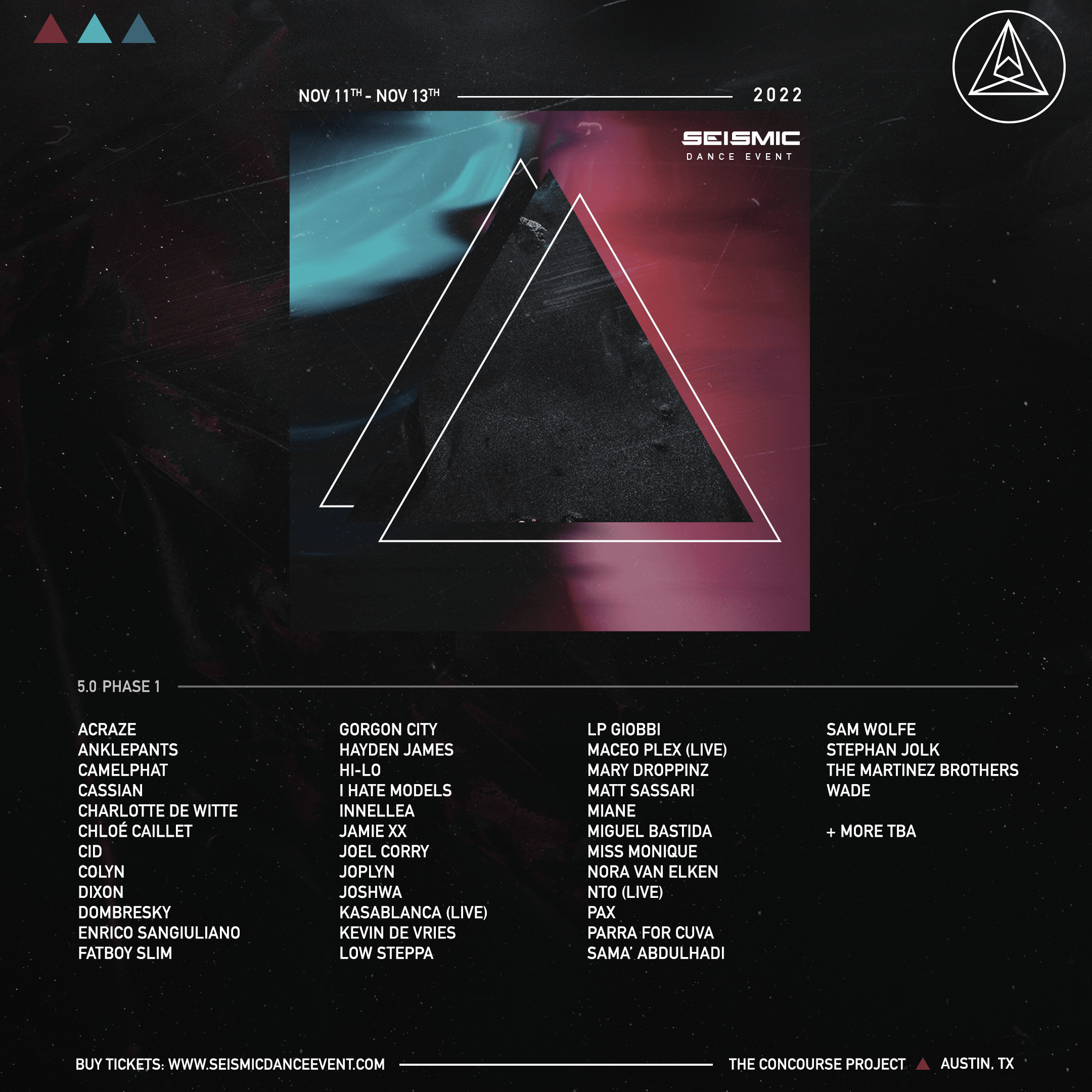 Seismic Dance Event Announces the First Phase of 5.0 lineup - Electric Family