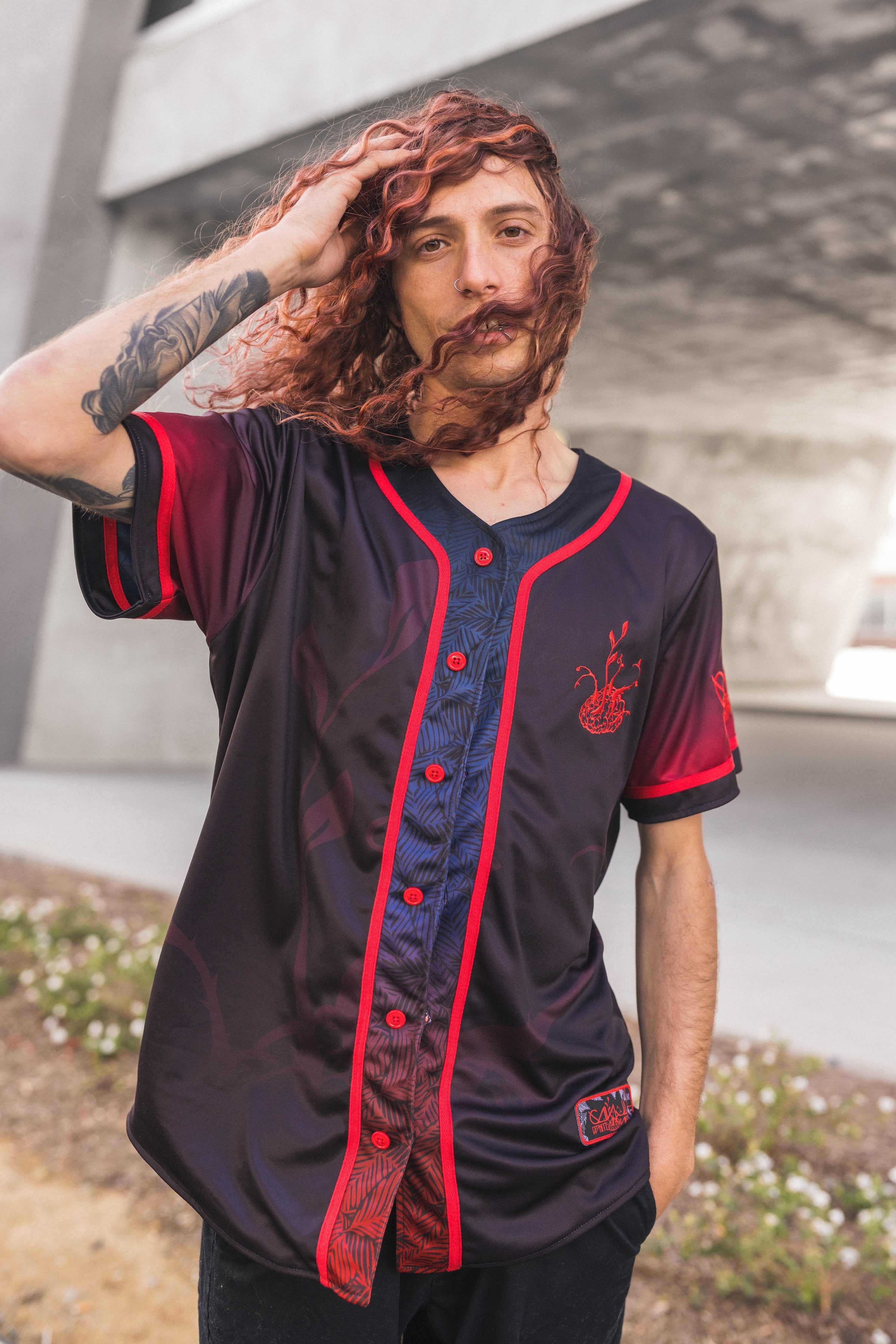 Ganja White Night Bassline 2.0 Reversible Baseball Jersey Baseball Jersey Bassline 2.0 Reversible Baseball Jersey - XS