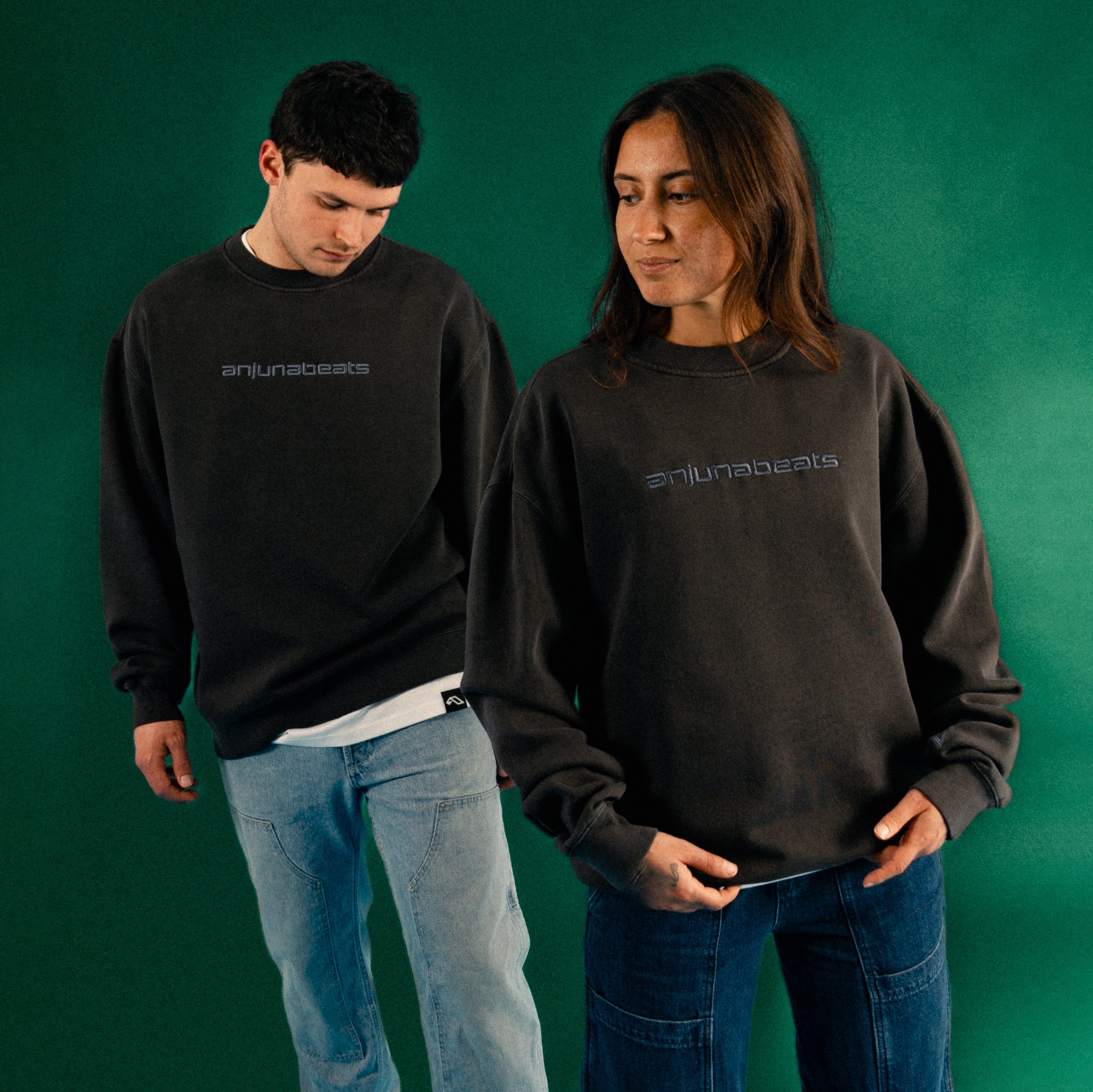 Anjunabeats Anjunabeats Heritage Sweatshirt / Faded Black Crewneck Sweater Anjunabeats Heritage Sweatshirt / Faded Black - S