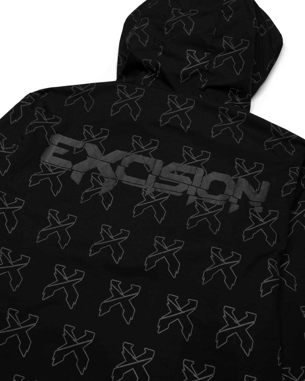 Sliced Logo All-Over Spectrum Reflective Zip Up Jacket (Black) - Excision