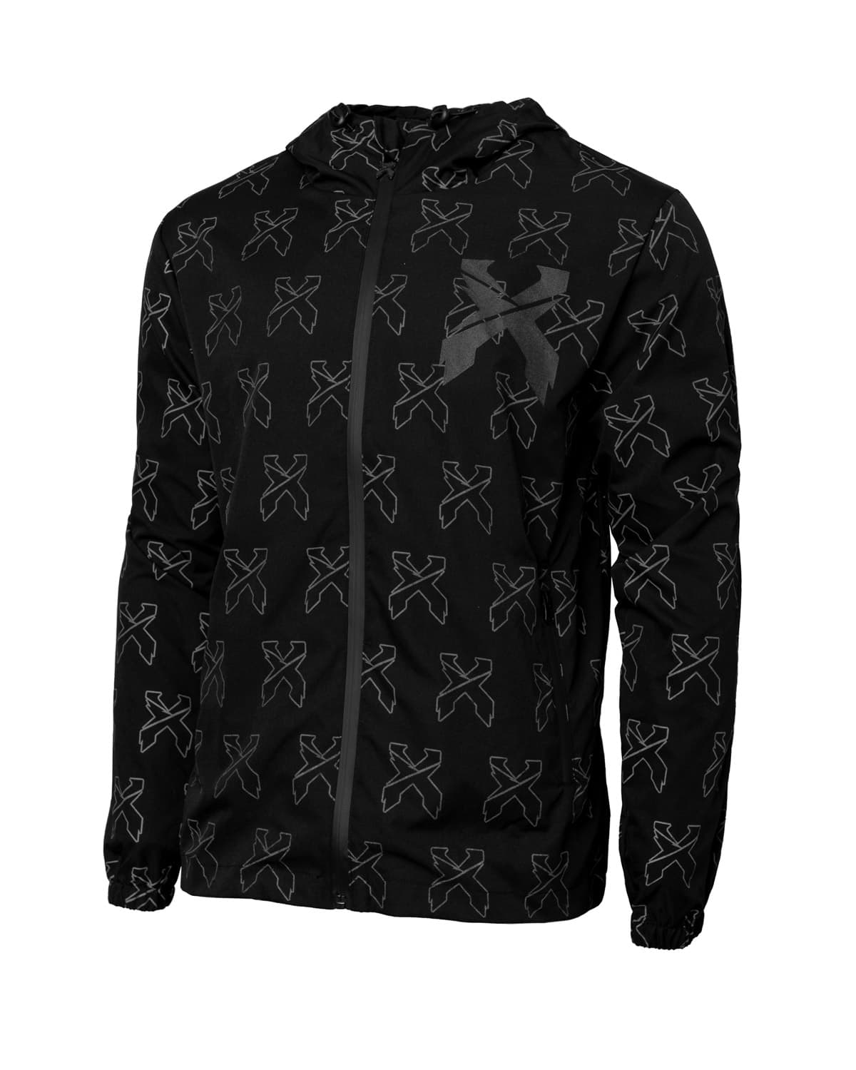 Sliced Logo All-Over Spectrum Reflective Zip Up Jacket (Black) - Excision