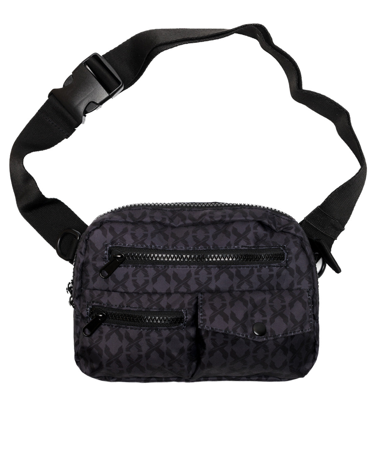 Sliced Logo All-Over Waist Bag (Black/Black) - Excision