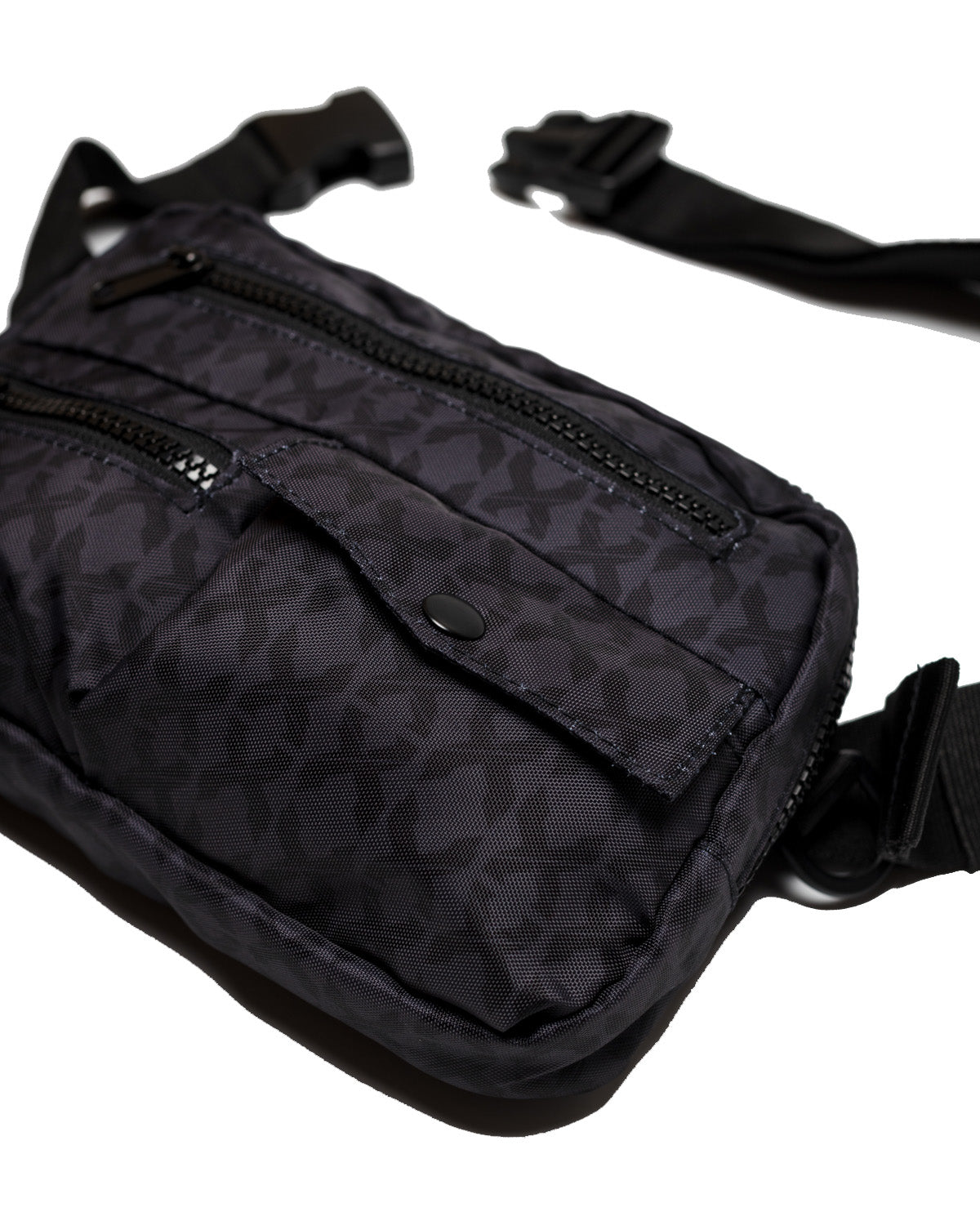 Sliced Logo All-Over Waist Bag (Black/Black) - Excision