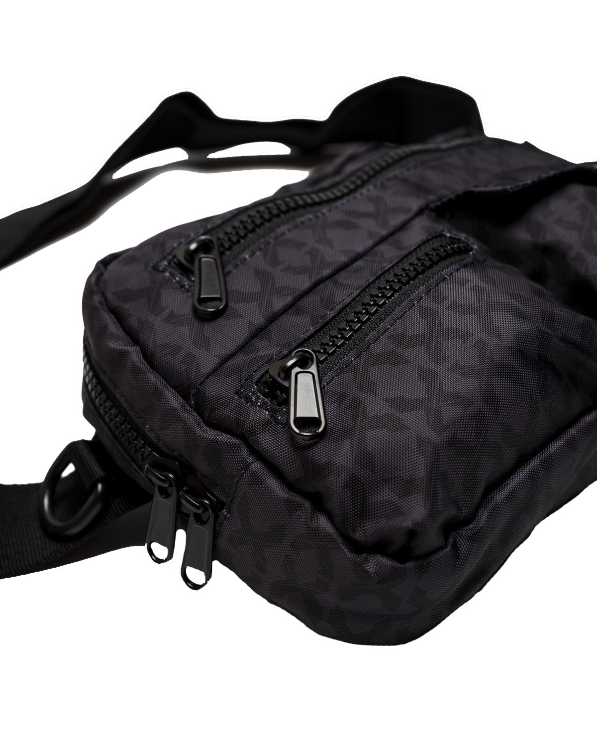 Sliced Logo All-Over Waist Bag (Black/Black) - Excision