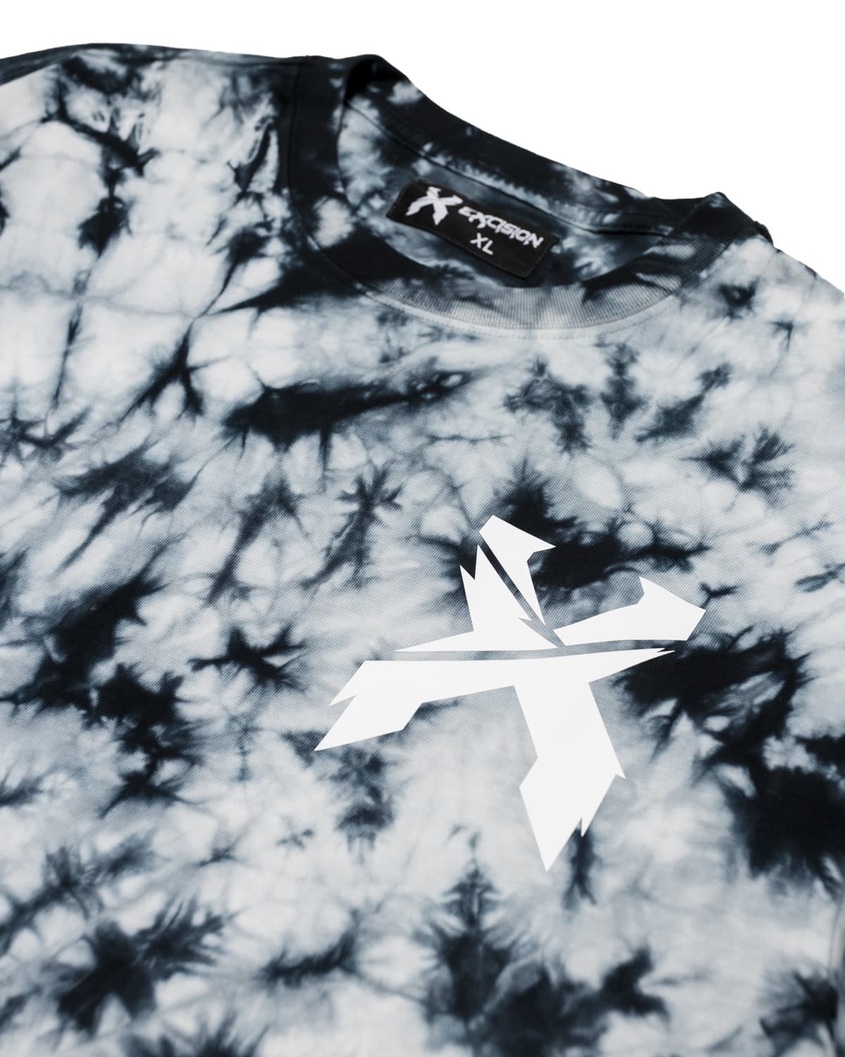 Sliced Logo Tie Dye Long Sleeve Tee (Black/White) - Excision