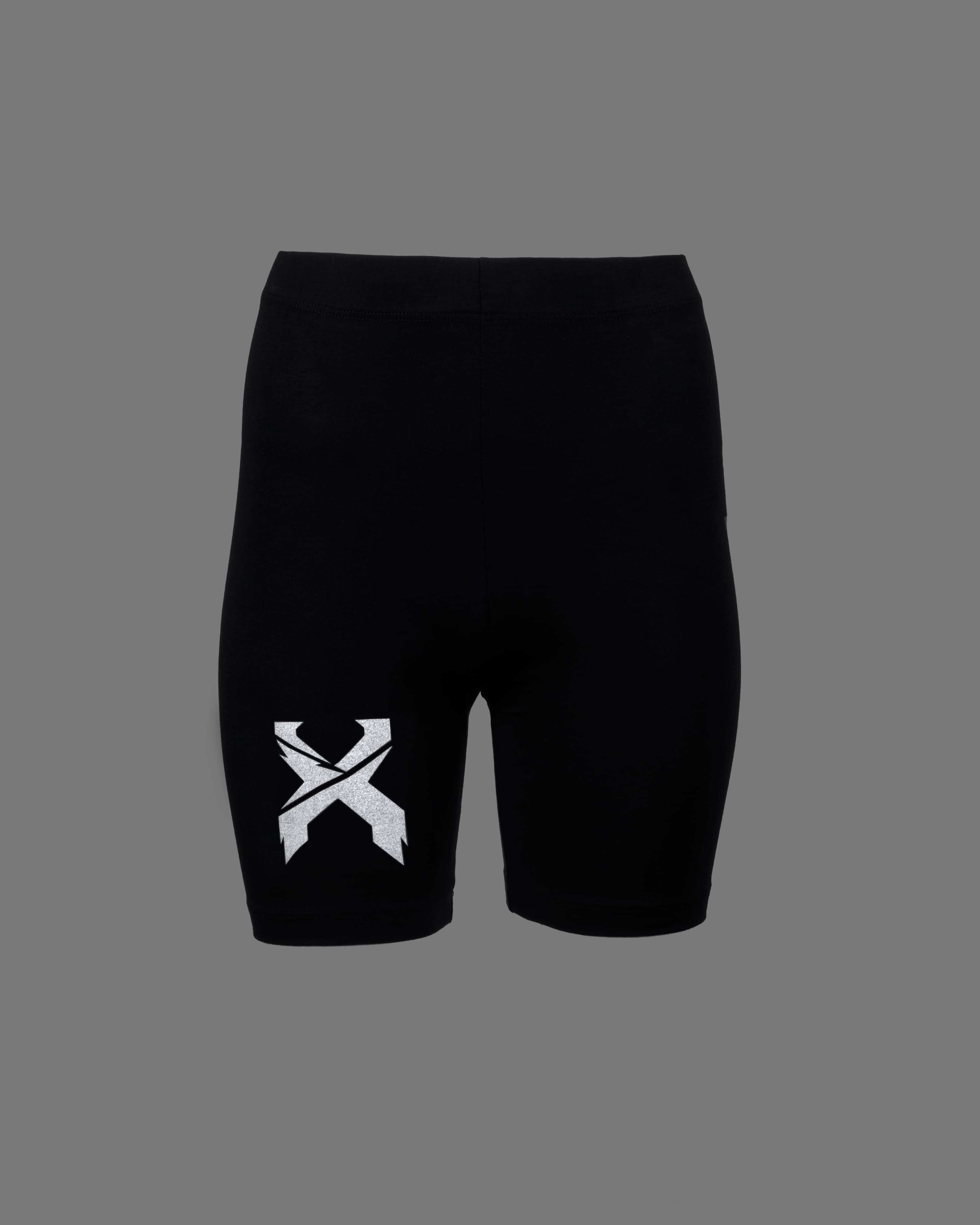 Sliced Logo Women's Reflective Bike Shorts (Black) - Excision