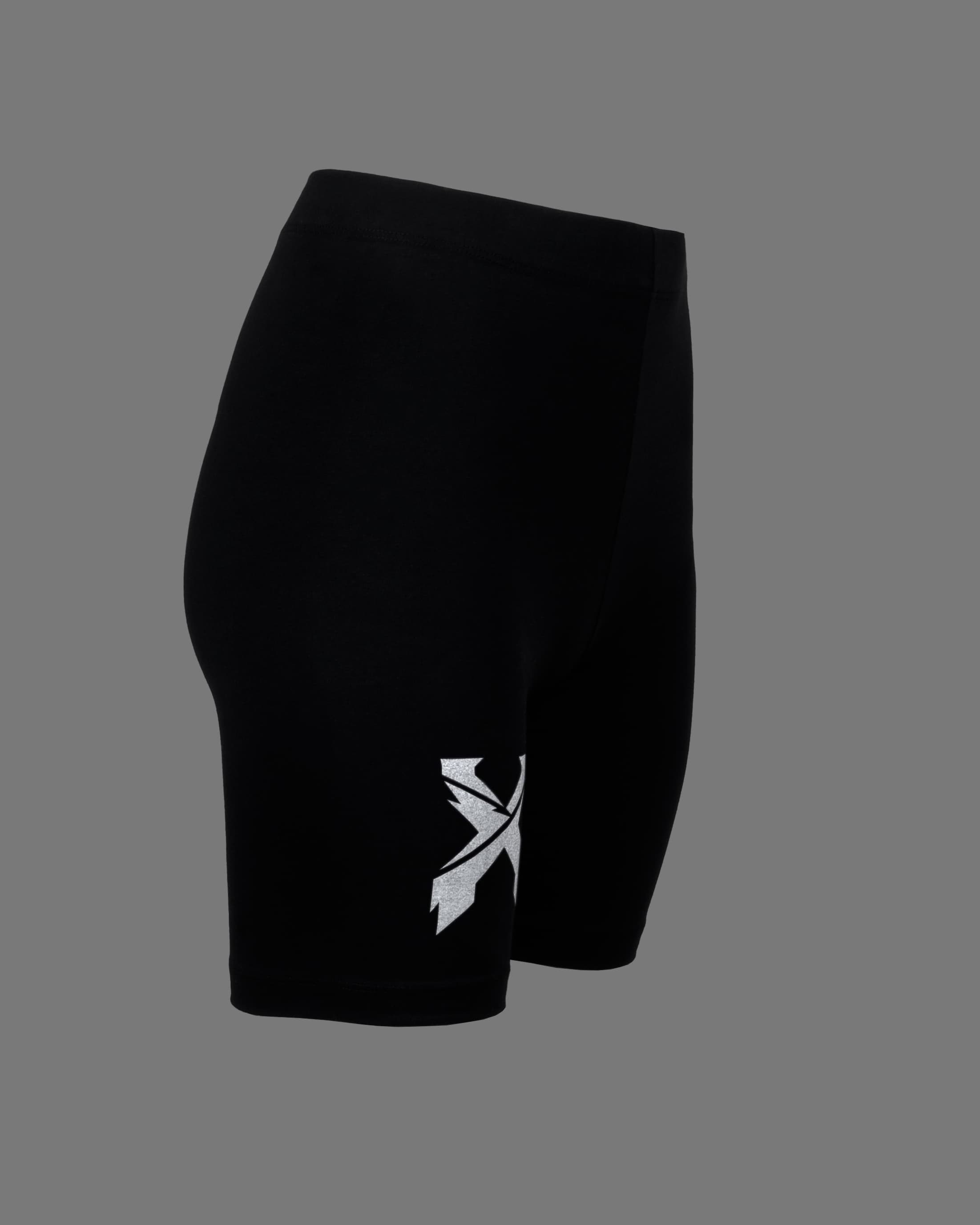 Sliced Logo Women's Reflective Bike Shorts (Black) - Excision