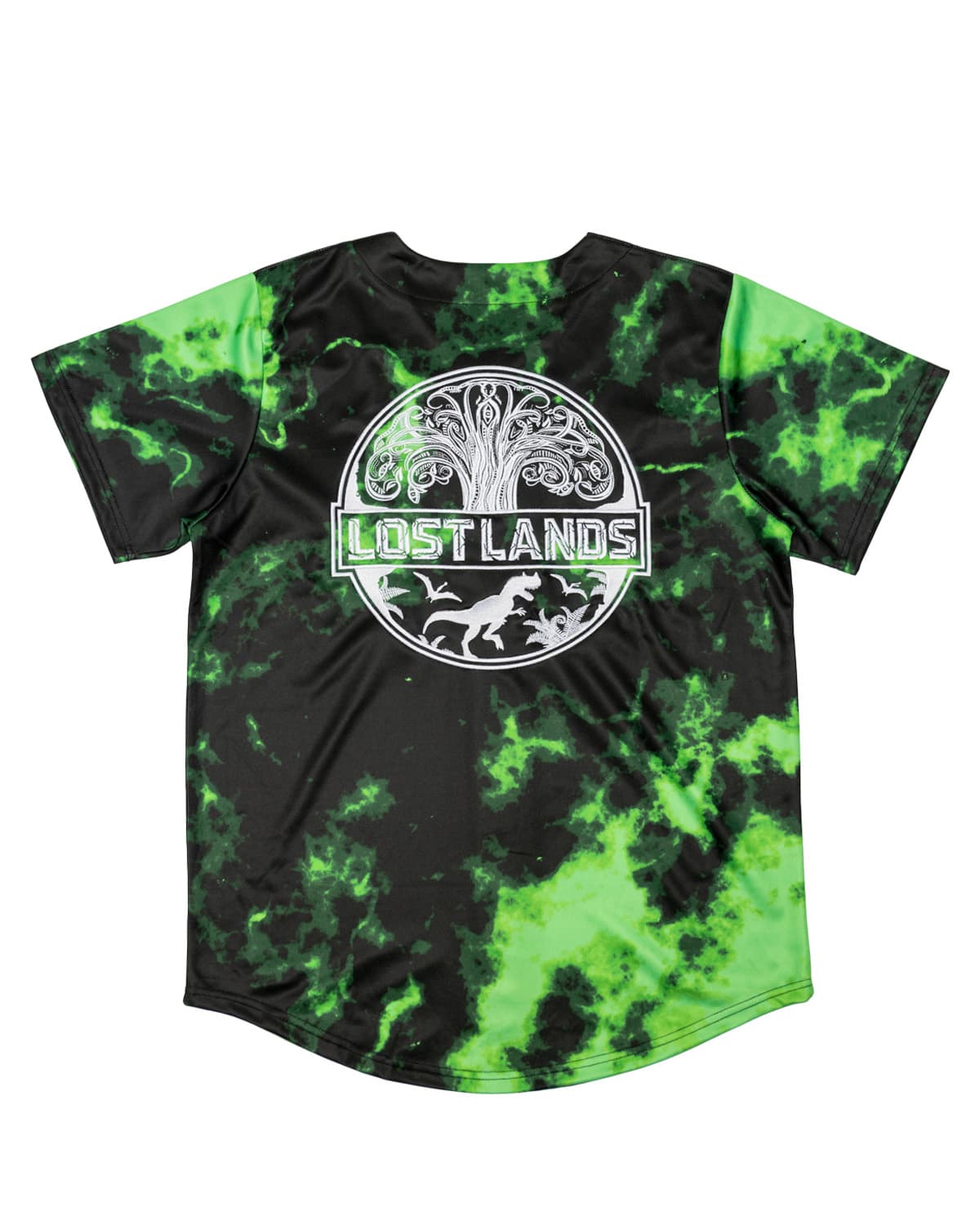 Lost Lands Tie Dye Baseball Jersey (Green) - Excision