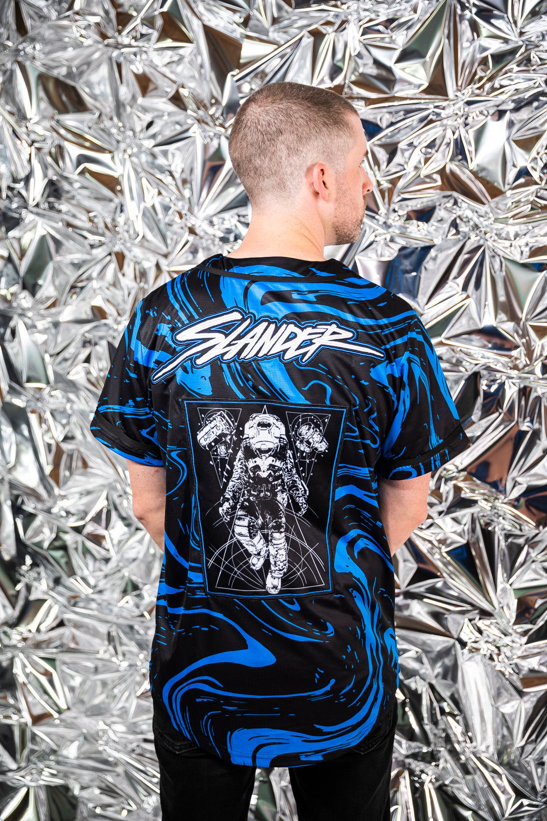 SPACEMAN JERSEY - BLUE/BLACK MARBLE - Slander Merchandise