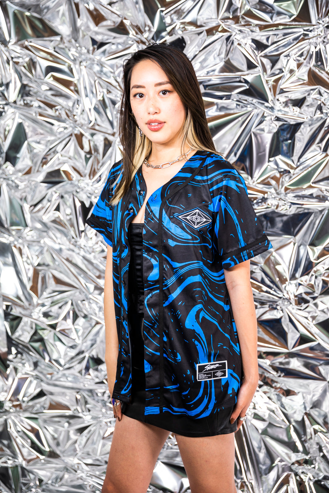 SPACEMAN JERSEY - BLUE/BLACK MARBLE - Slander Merchandise