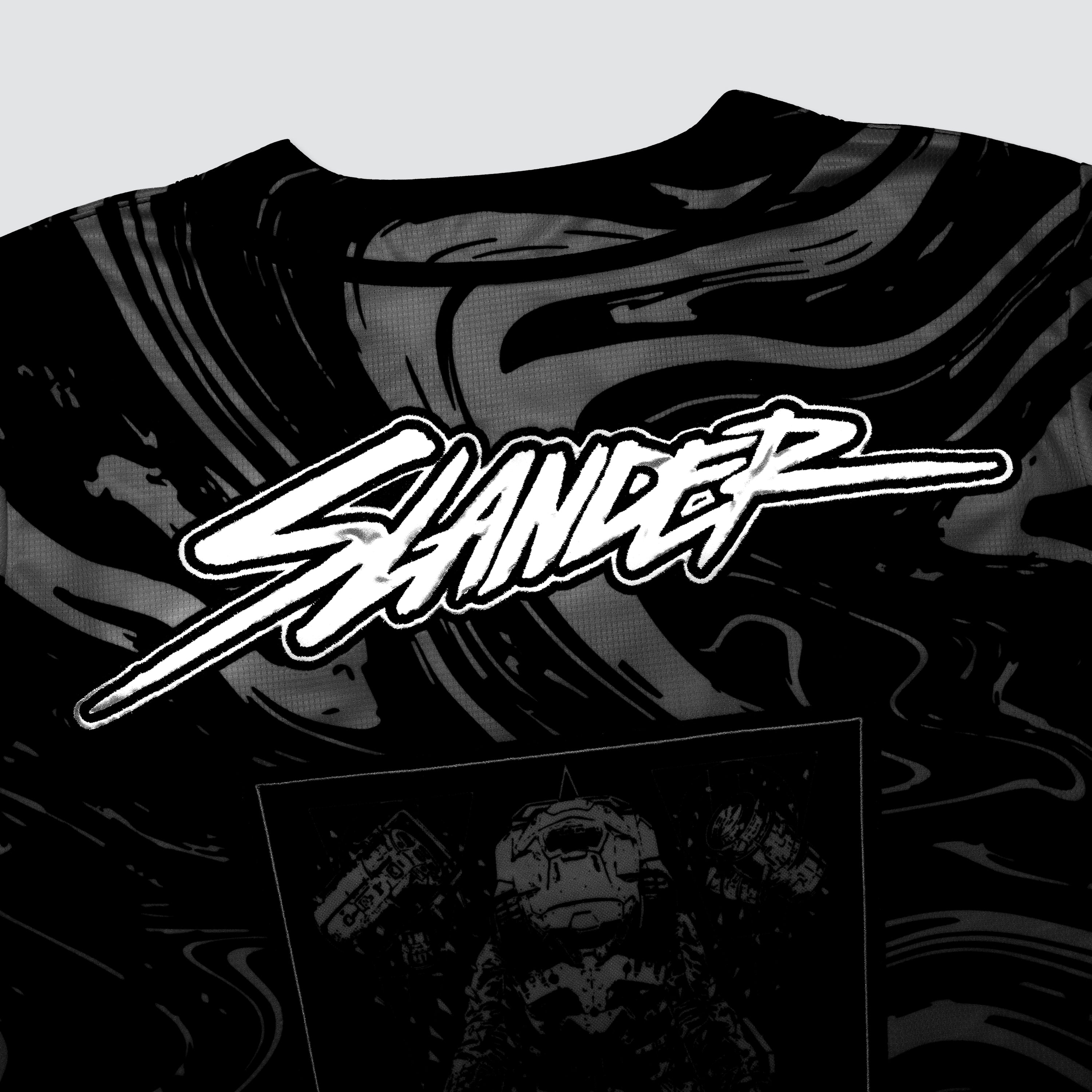 SPACEMAN JERSEY - BLACK/WHITE REFLECTIVE MARBLE - Slander Merchandise