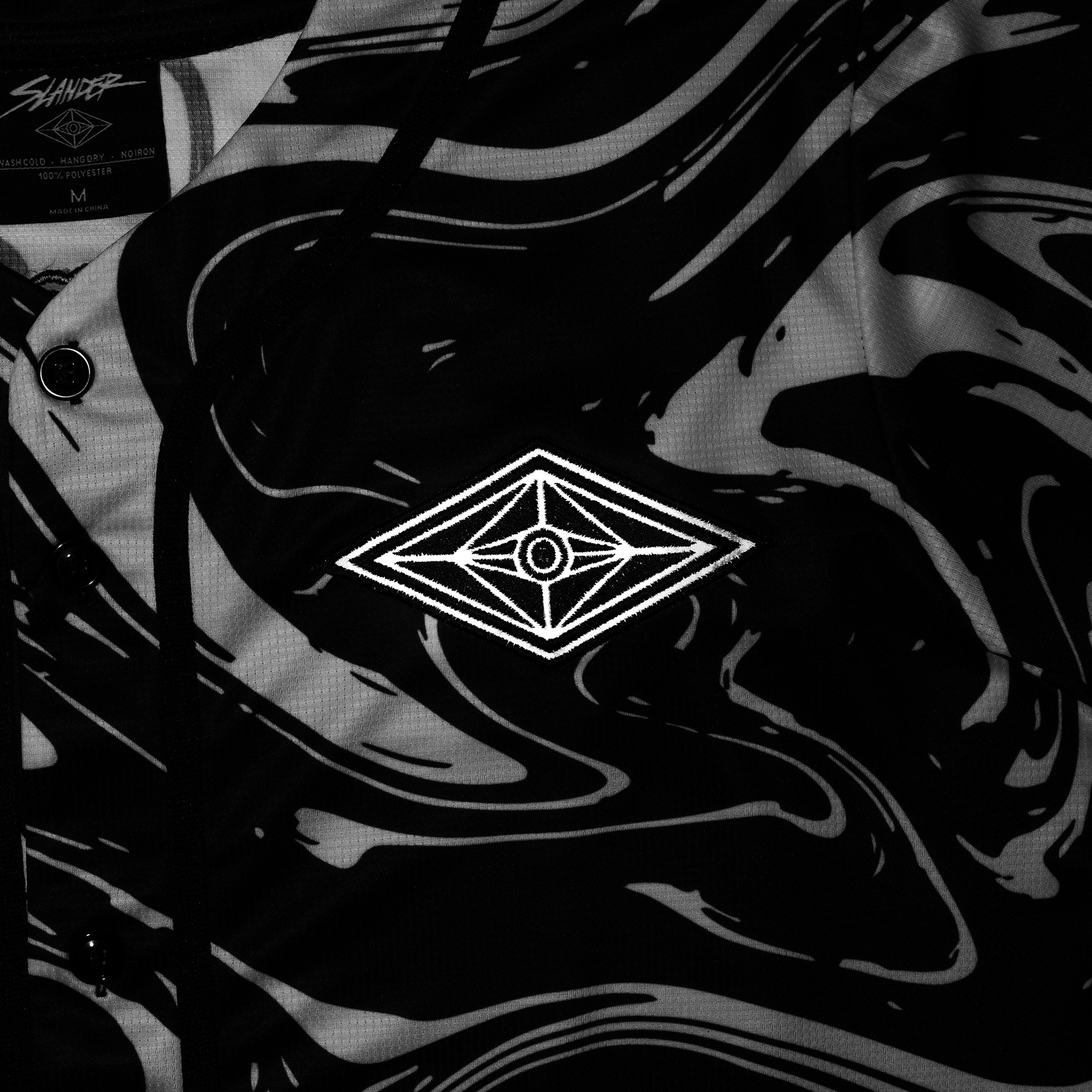 SPACEMAN JERSEY - BLACK/WHITE REFLECTIVE MARBLE - Slander Merchandise