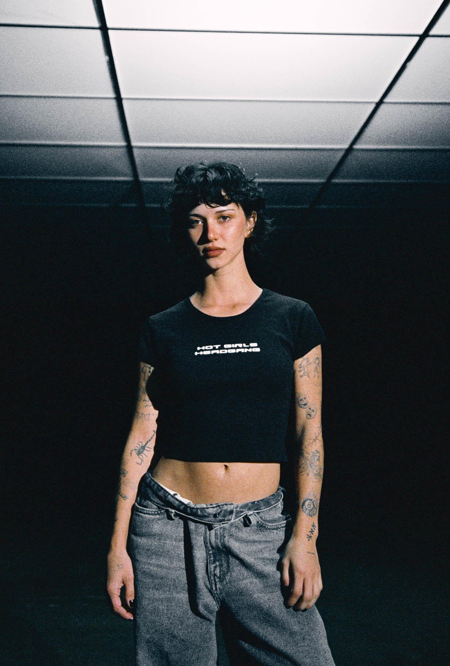 Electric Family Headbangers Baby Tee - Crop Tee Headbangers Baby Tee - XS