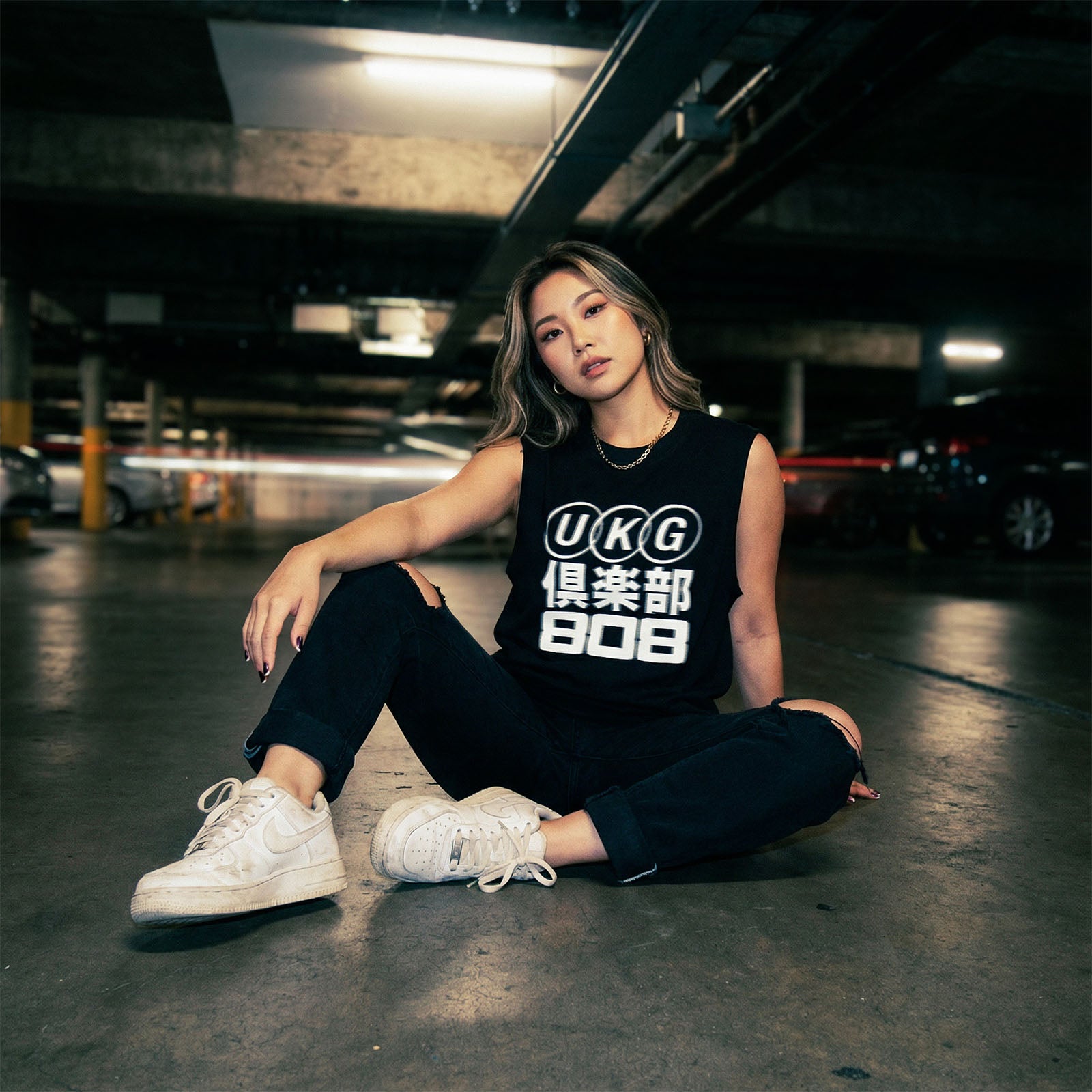 UKG CLUB (倶楽部) Sleeveless Tee / Black Edge