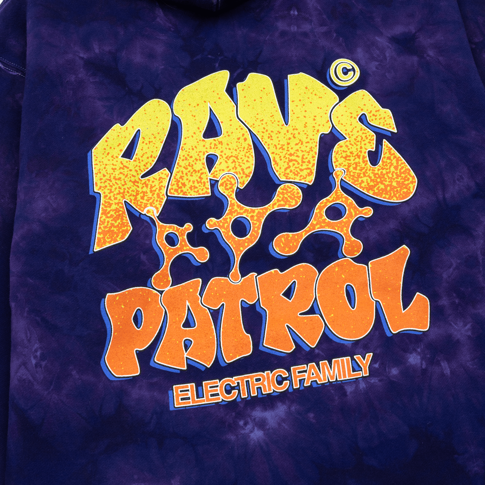 Electric Family Rave Patrol Purple Dye Hoodie - Hoodie Rave Patrol Purple Dye Hoodie - S