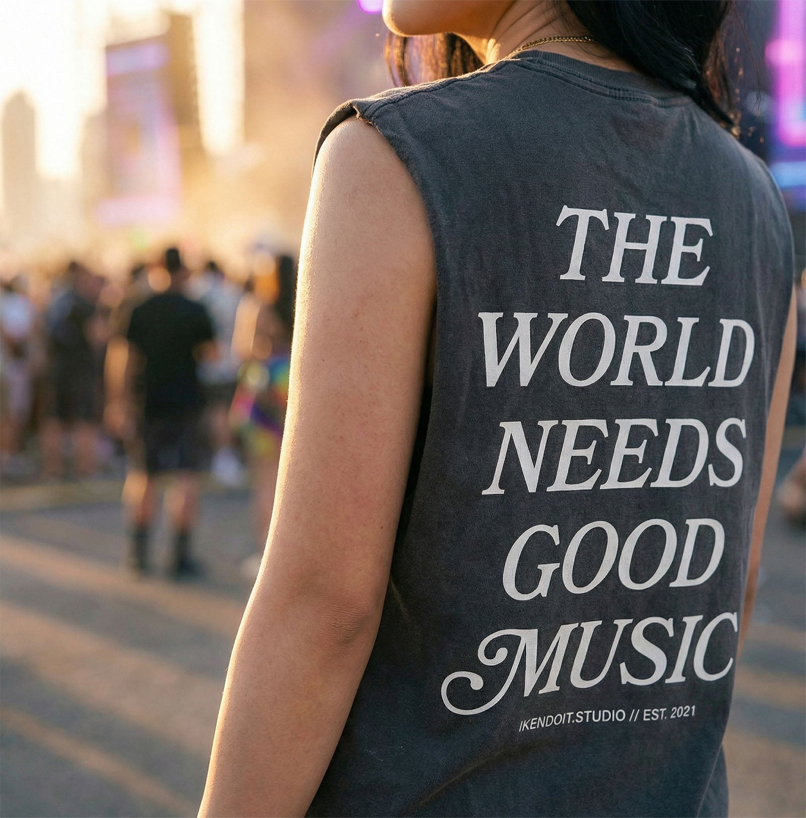 The World Needs Good Music Sleeveless Tee