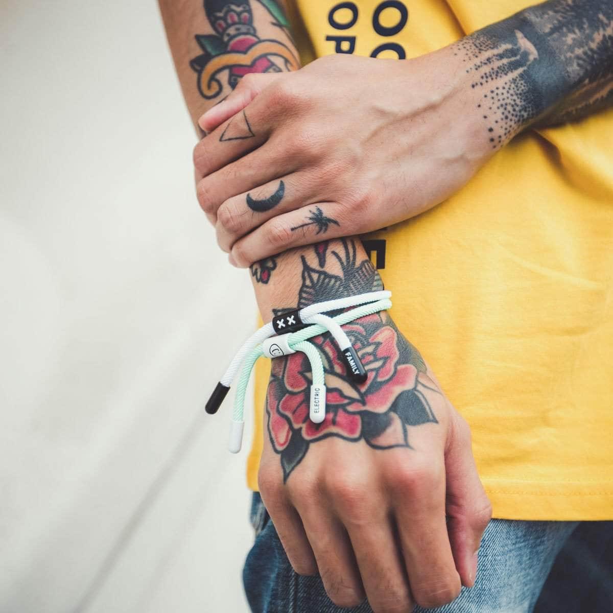 XX New School Bracelet (White/Black) - New School Bracelet - Electric Family- Electric Family Official Artist Merchandise