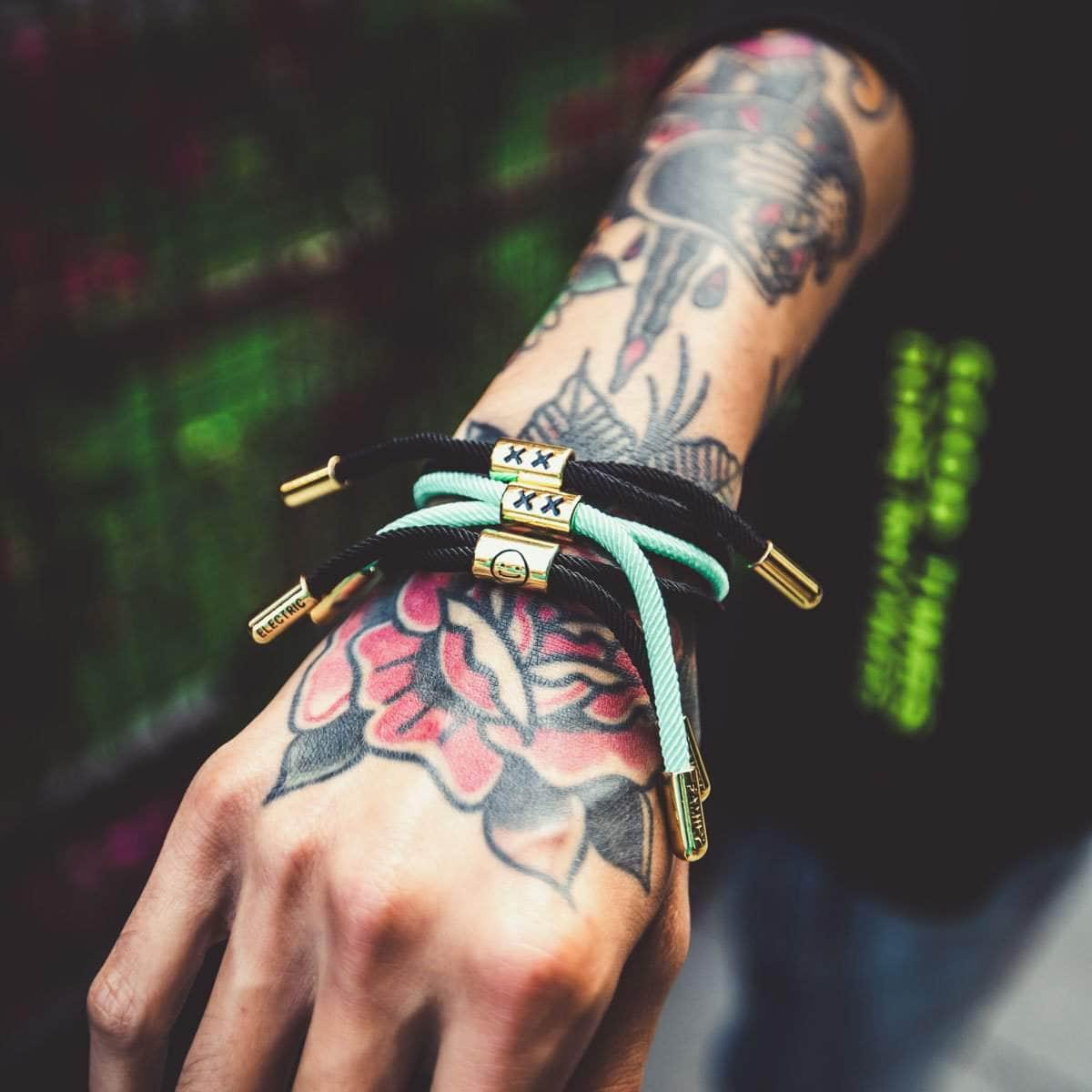 XX New School Bracelet (Black/Gold) - New School Bracelet - Electric Family- Electric Family Official Artist Merchandise