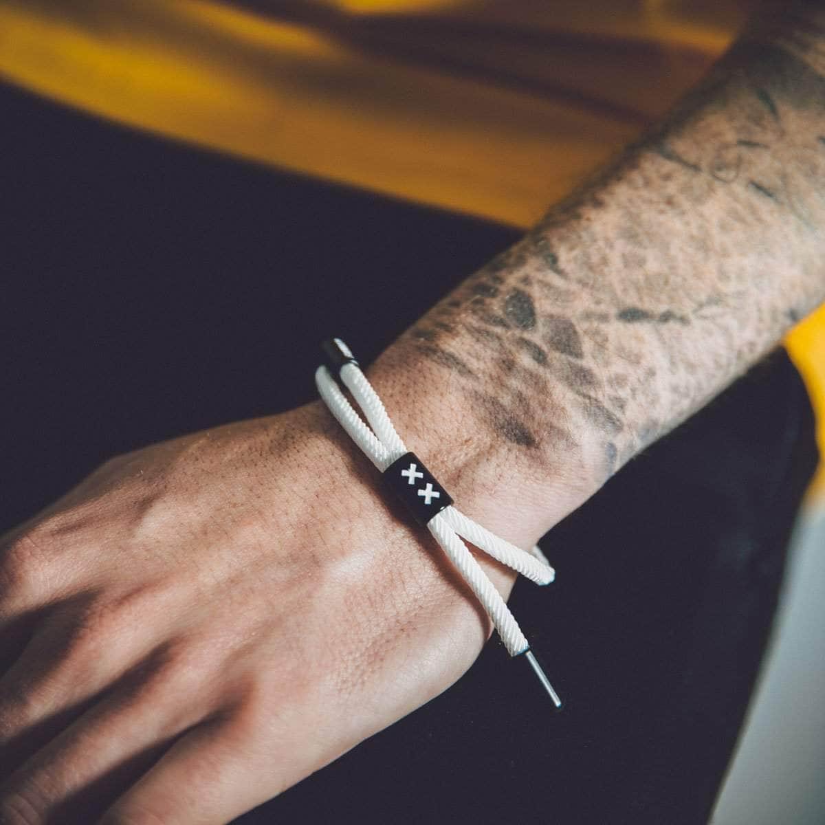 XX New School Bracelet (White/Black) - New School Bracelet - Electric Family- Electric Family Official Artist Merchandise