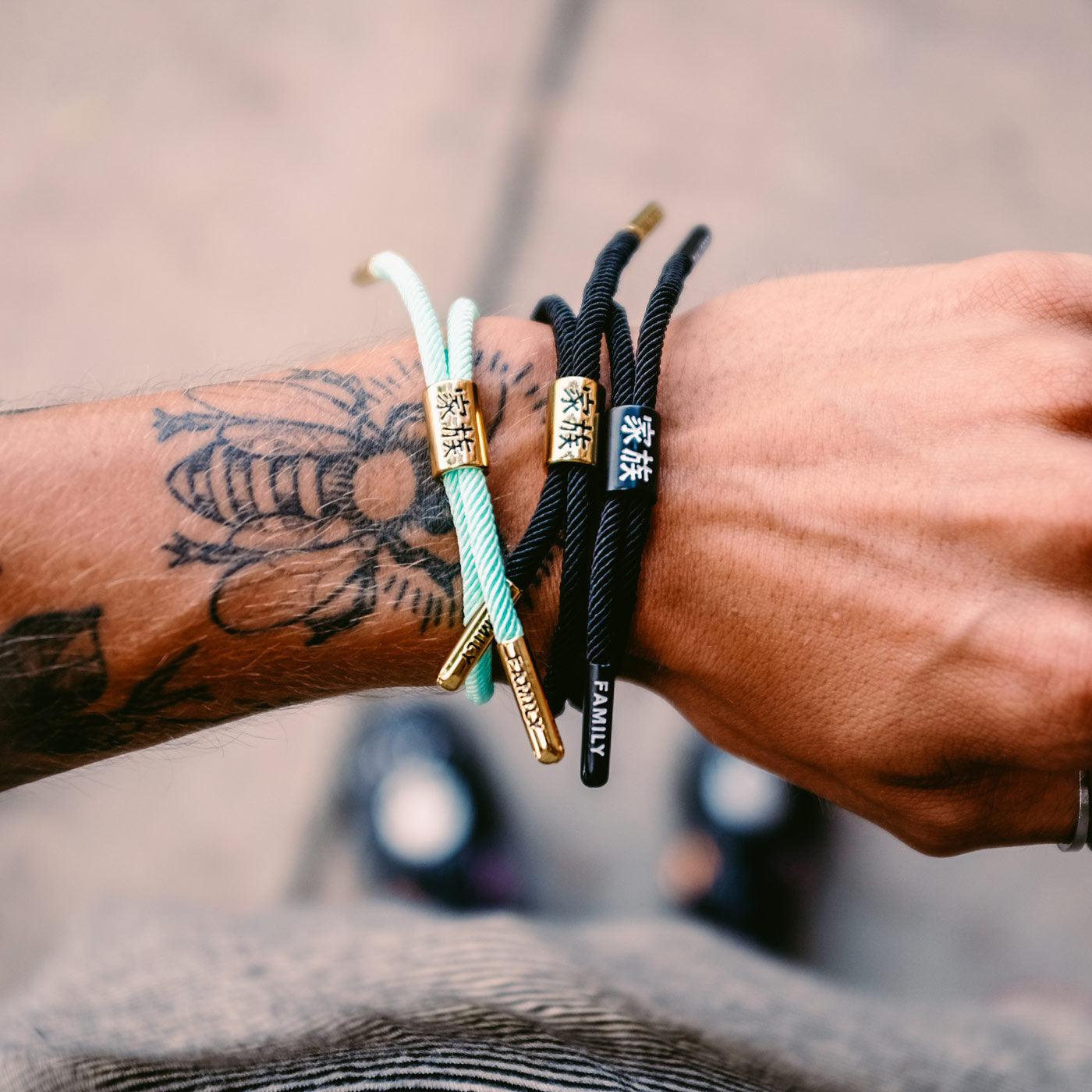 Kazoku New School (Aqua/Gold) - New School Bracelet - Electric Family- Electric Family Official Artist Merchandise