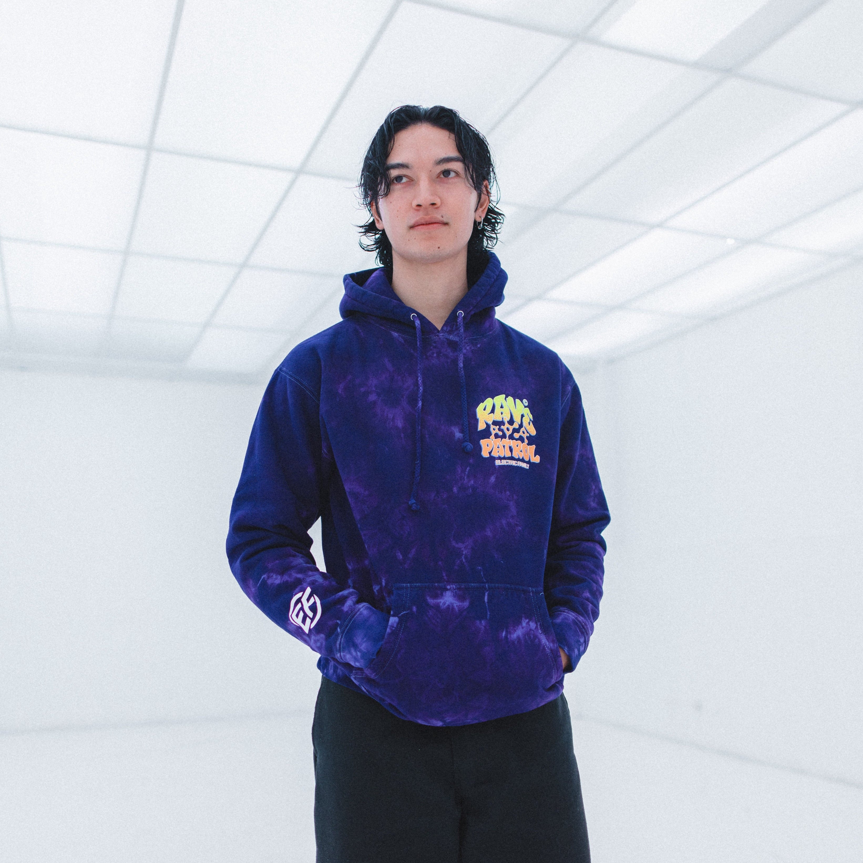 Rave Patrol Purple Dye Hoodie