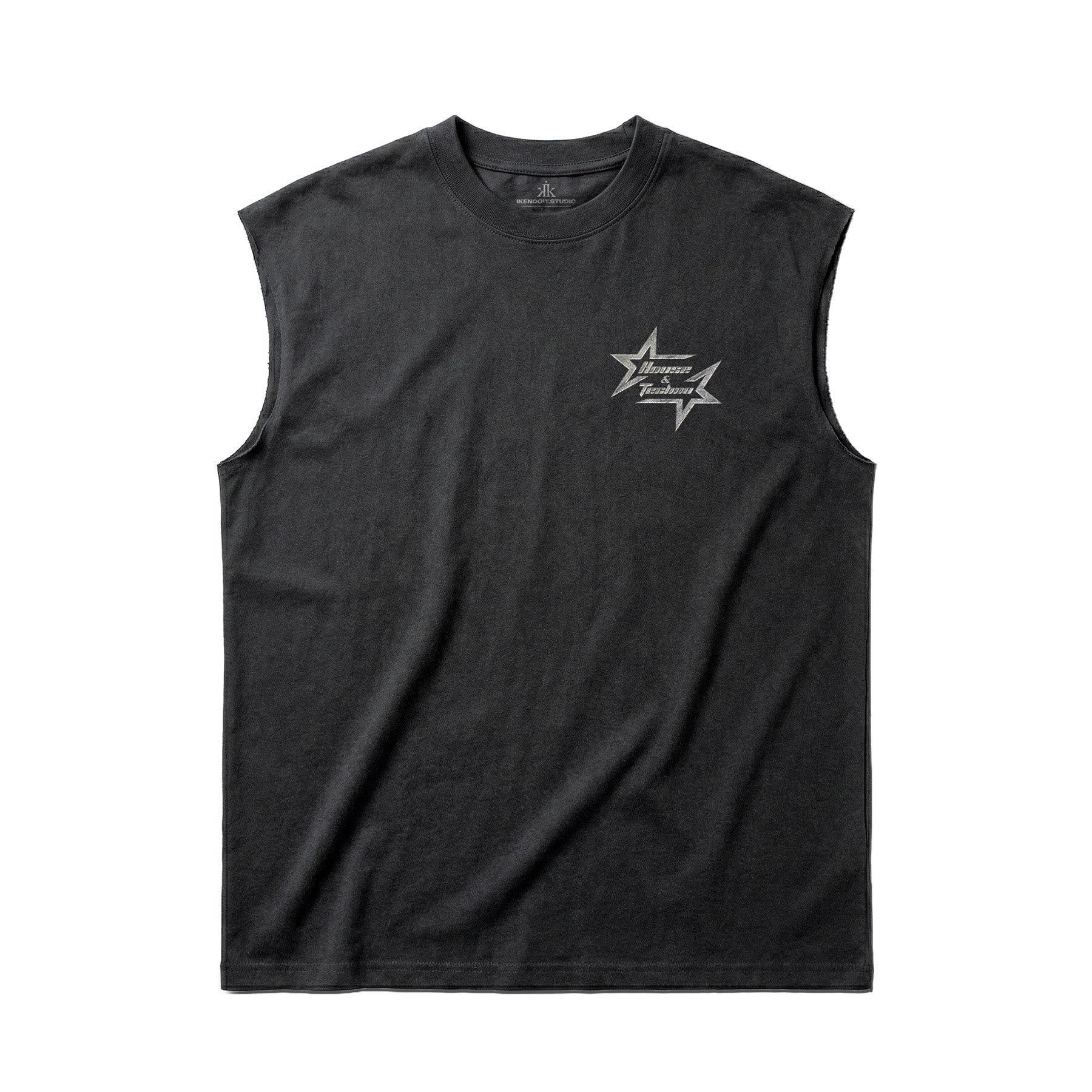 Chrome Star Sleeveless Tee / Vintage Black