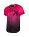 Headbanger Baseball Jersey (Neon Pink/Black Gradient)