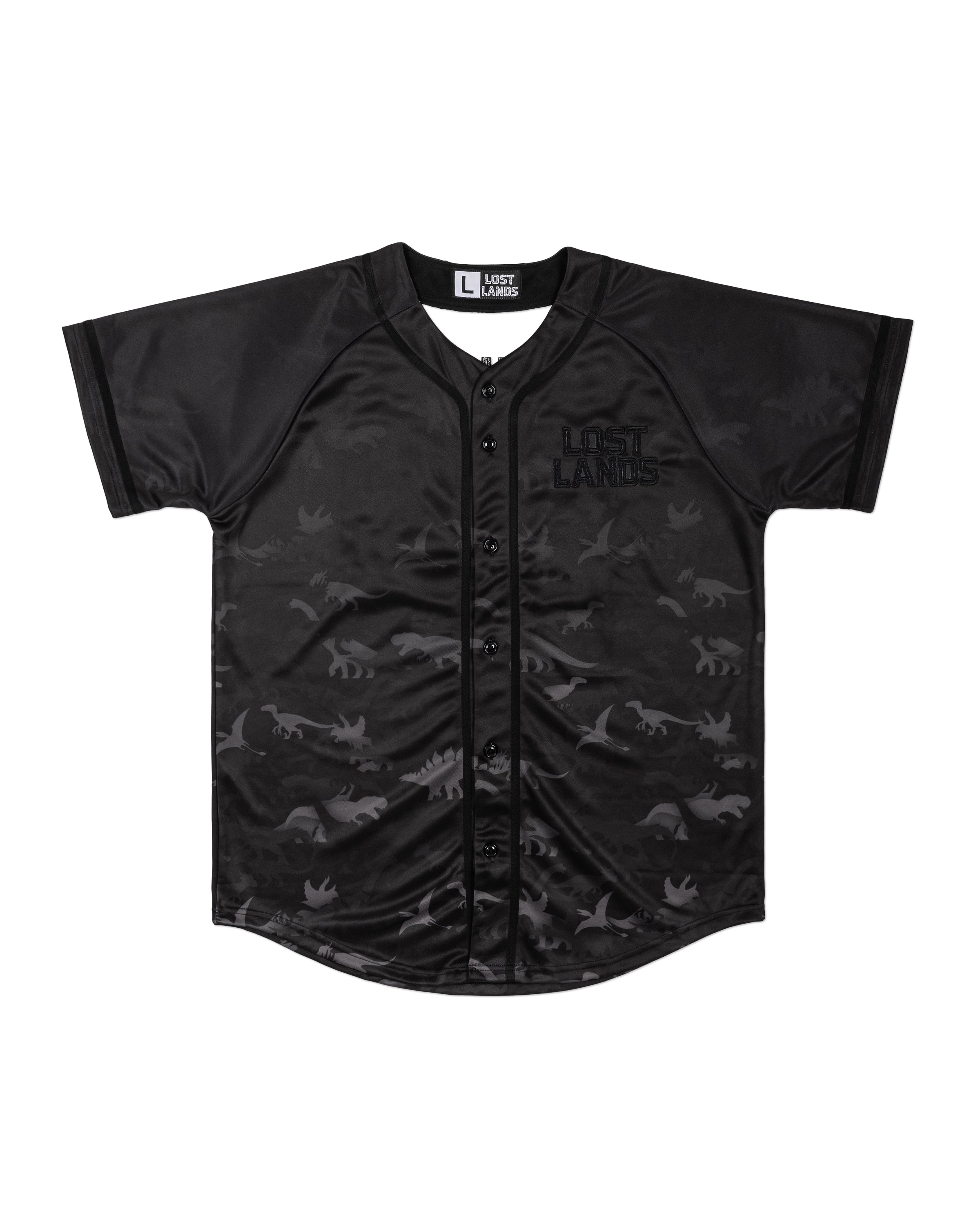 Lost Lands Black Dino Baseball Jersey