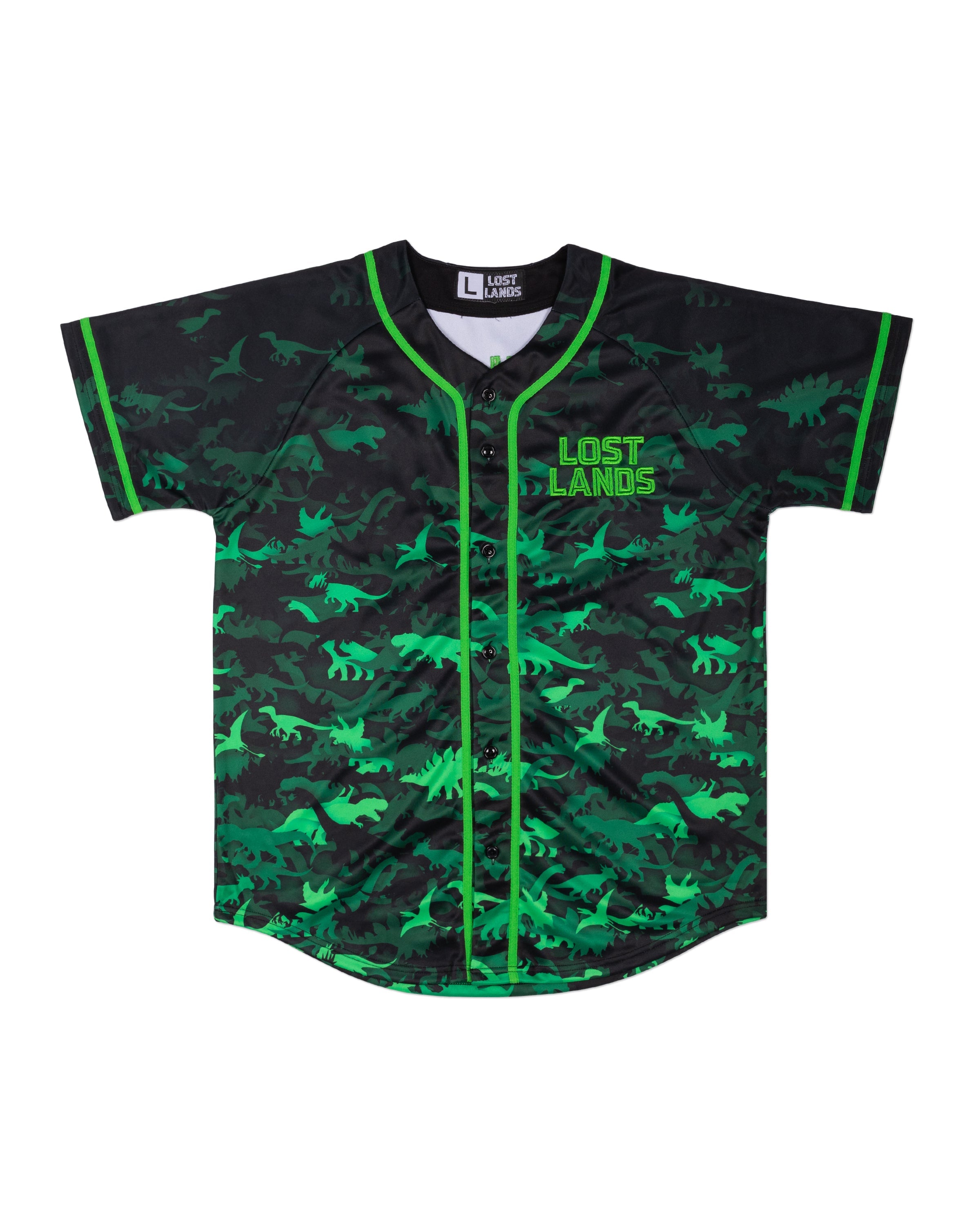 Lost Lands Green Dino Baseball Jersey