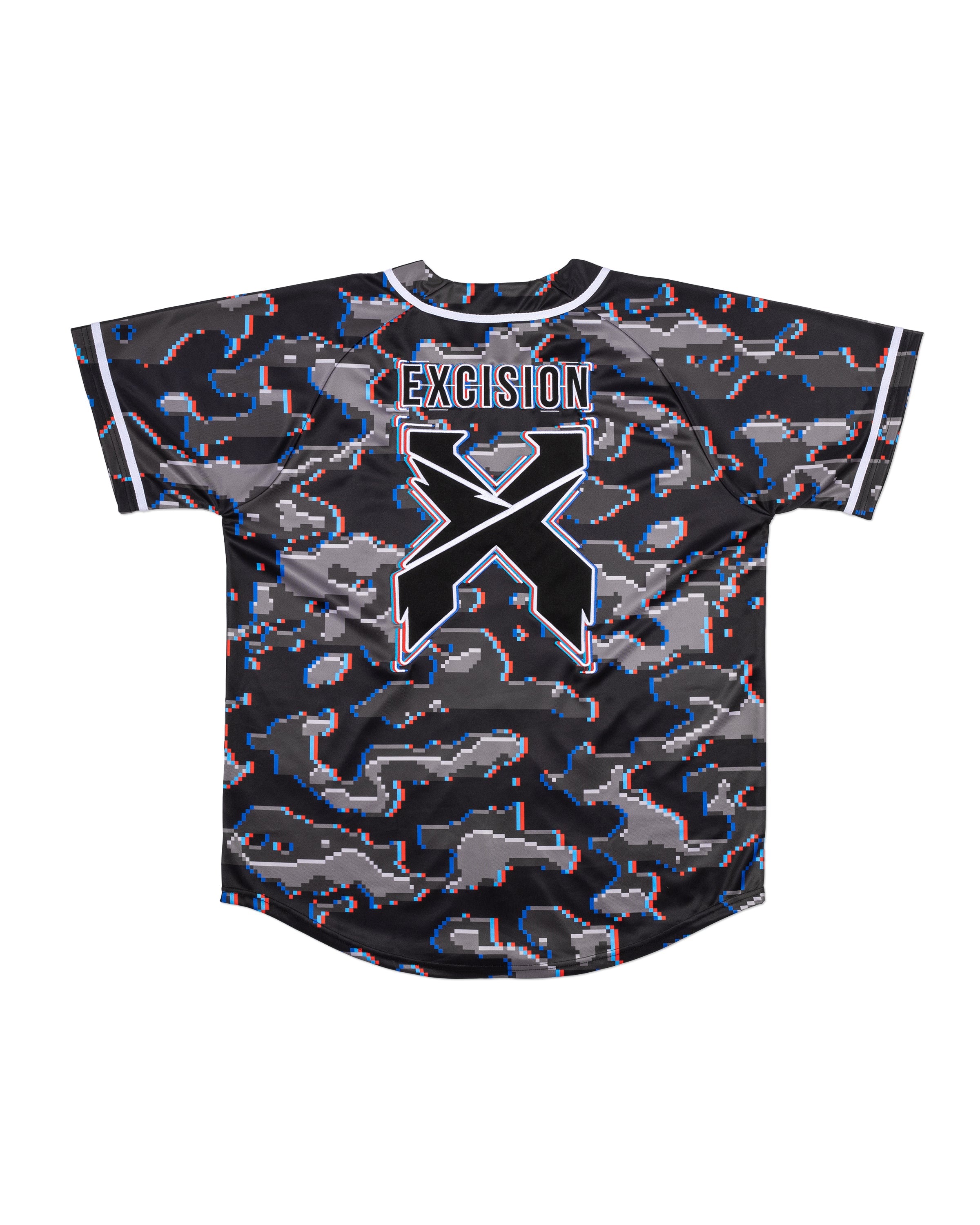 Excision Black/Red/Blue Camo Baseball Jersey