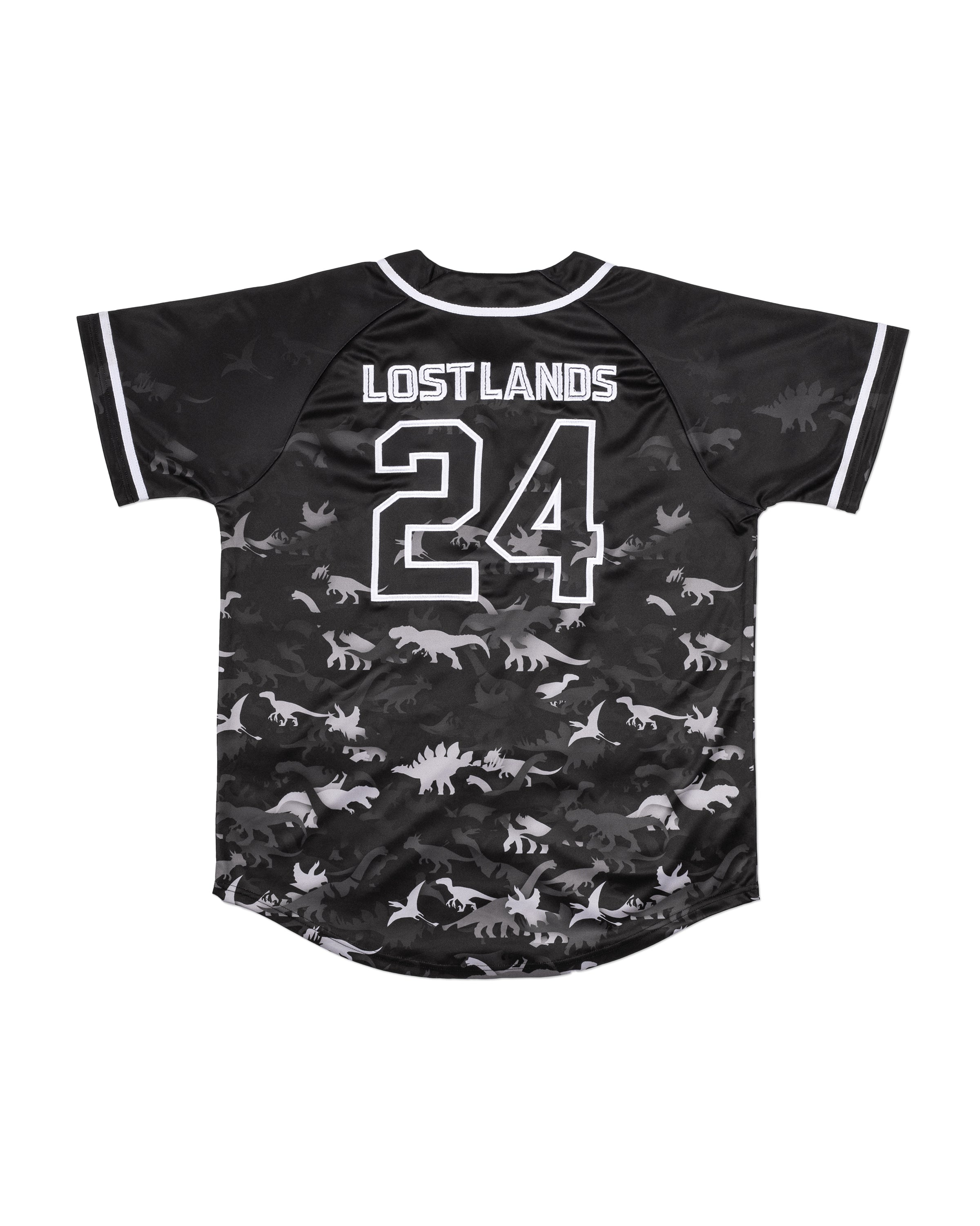 Lost Lands B&W Dino Baseball Jersey