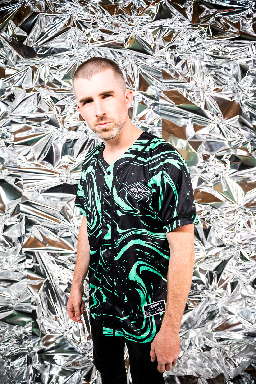 SPACEMAN JERSEY - MINT/BLACK MARBLE - Slander Merchandise