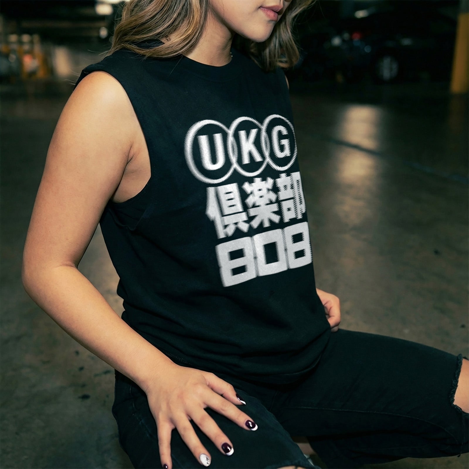 UKG CLUB (倶楽部) Sleeveless Tee / Black Edge