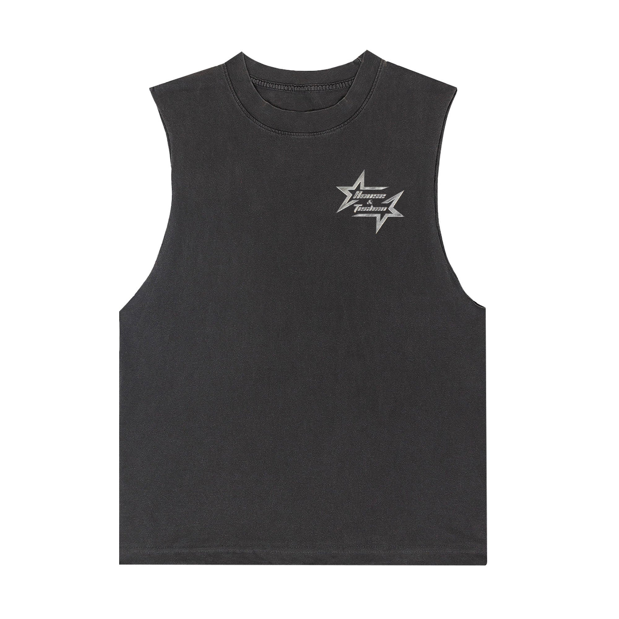 Chrome Star Sleeveless Tee / Vintage Black