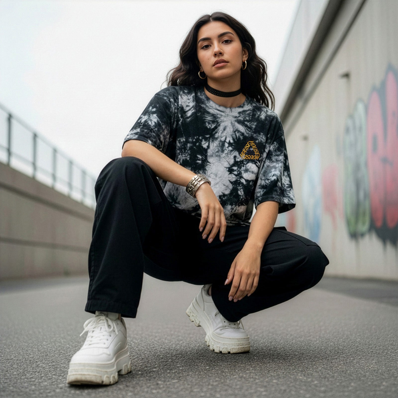 Crystal Dye Tri [House] Oversized Tee