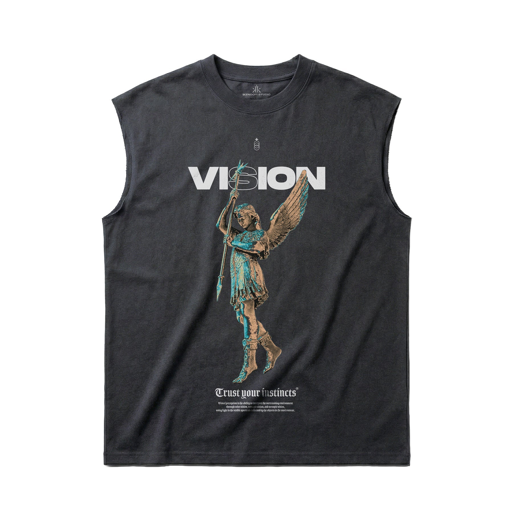 Fragmented Statue [Vision] Sleeveless Tee / Vintage Black