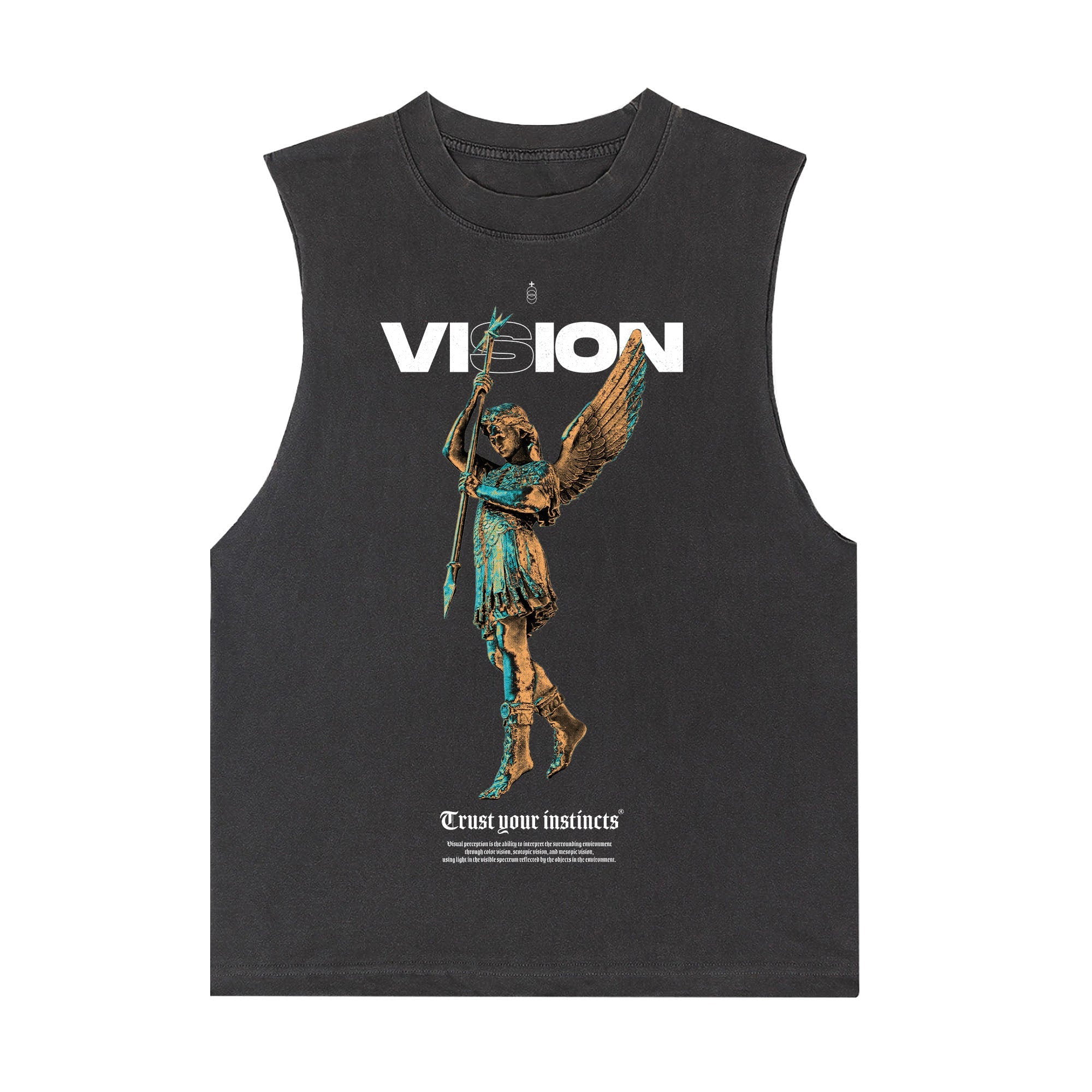 Fragmented Statue [Vision] Sleeveless Tee / Vintage Black