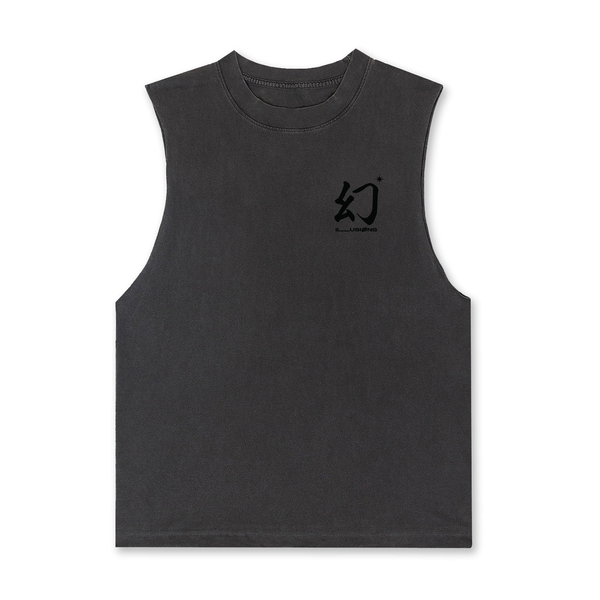 ILLUSIONS [Vision] Sleeveless Tee / Vintage Black