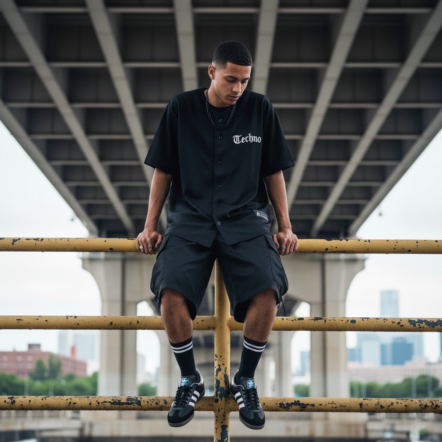 Techno Baseball Jersey / Black