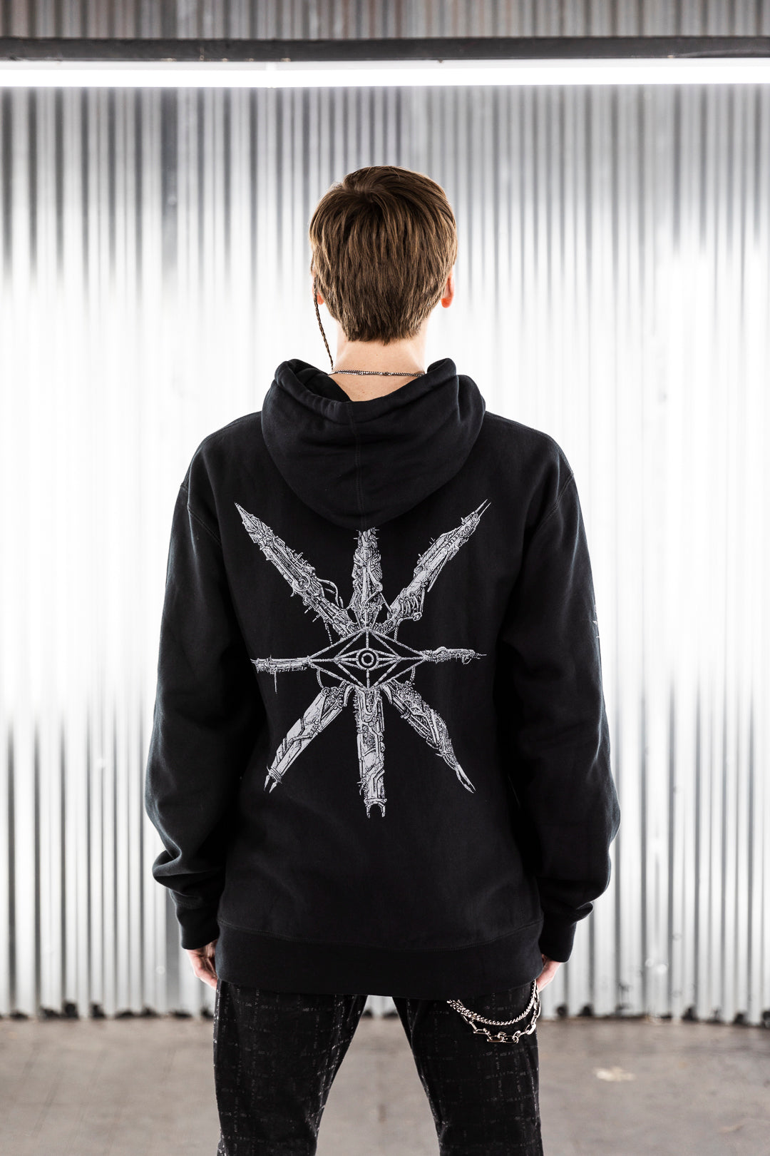 BLACK MECHANICAL HOODIE (HEAVYWEIGHT)