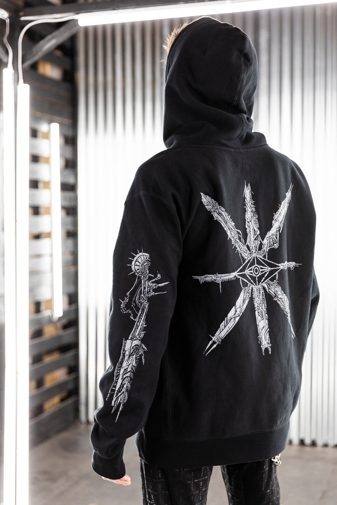 BLACK MECHANICAL HOODIE (HEAVYWEIGHT)