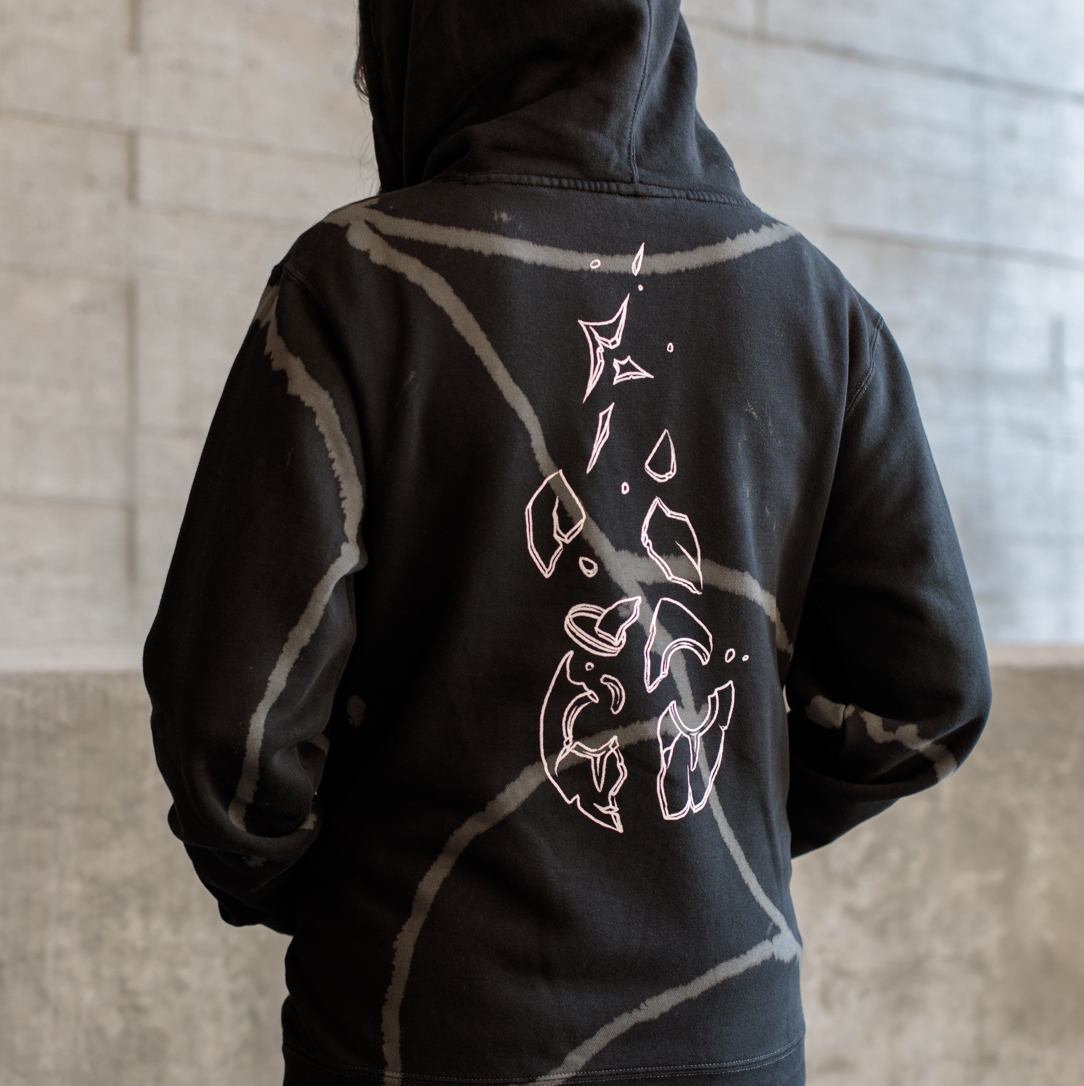 Dabin - Between Broken Kintsugi Dye Embroidered Hoodie - Hoodie -  Dabin-  Electric Family Official Artist Merchandise