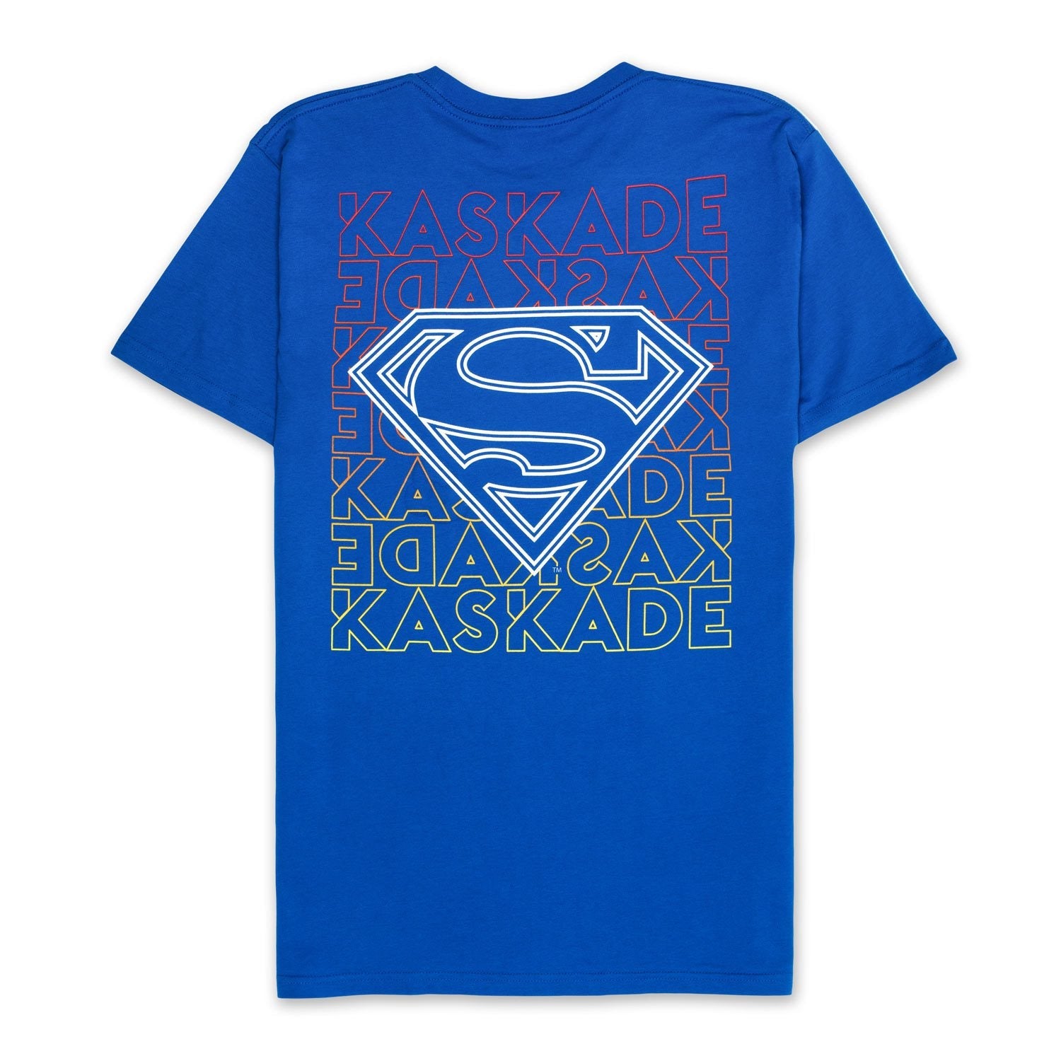 Kaskade x Superman Stacked Tee - Blue - Standard Tee -  Kaskade-  Electric Family Official Artist Merchandise