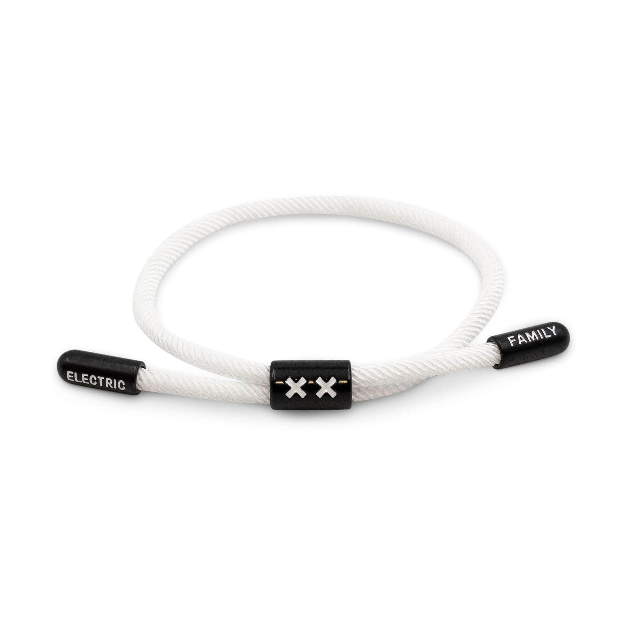 XX New School Bracelet (White/Black) - New School Bracelet -  Electric Family-  Electric Family Official Artist Merchandise