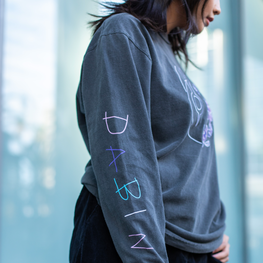 Dabin - Embroidered Charcoal Long Sleeve - Long Sleeve -  Dabin-  Electric Family Official Artist Merchandise