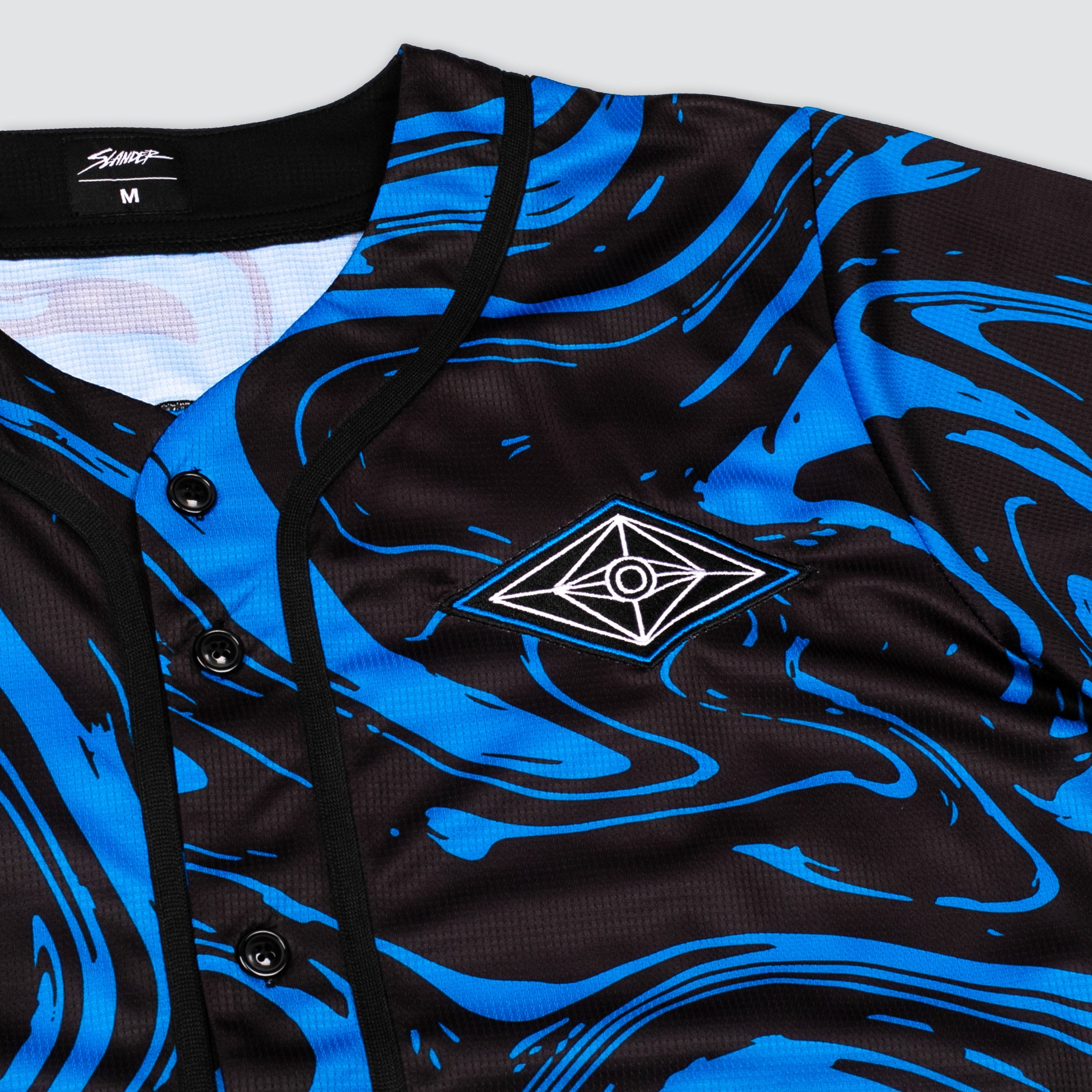 SPACEMAN JERSEY - BLUE/BLACK MARBLE - Baseball Jersey -  Slander-  Electric Family Official Artist Merchandise