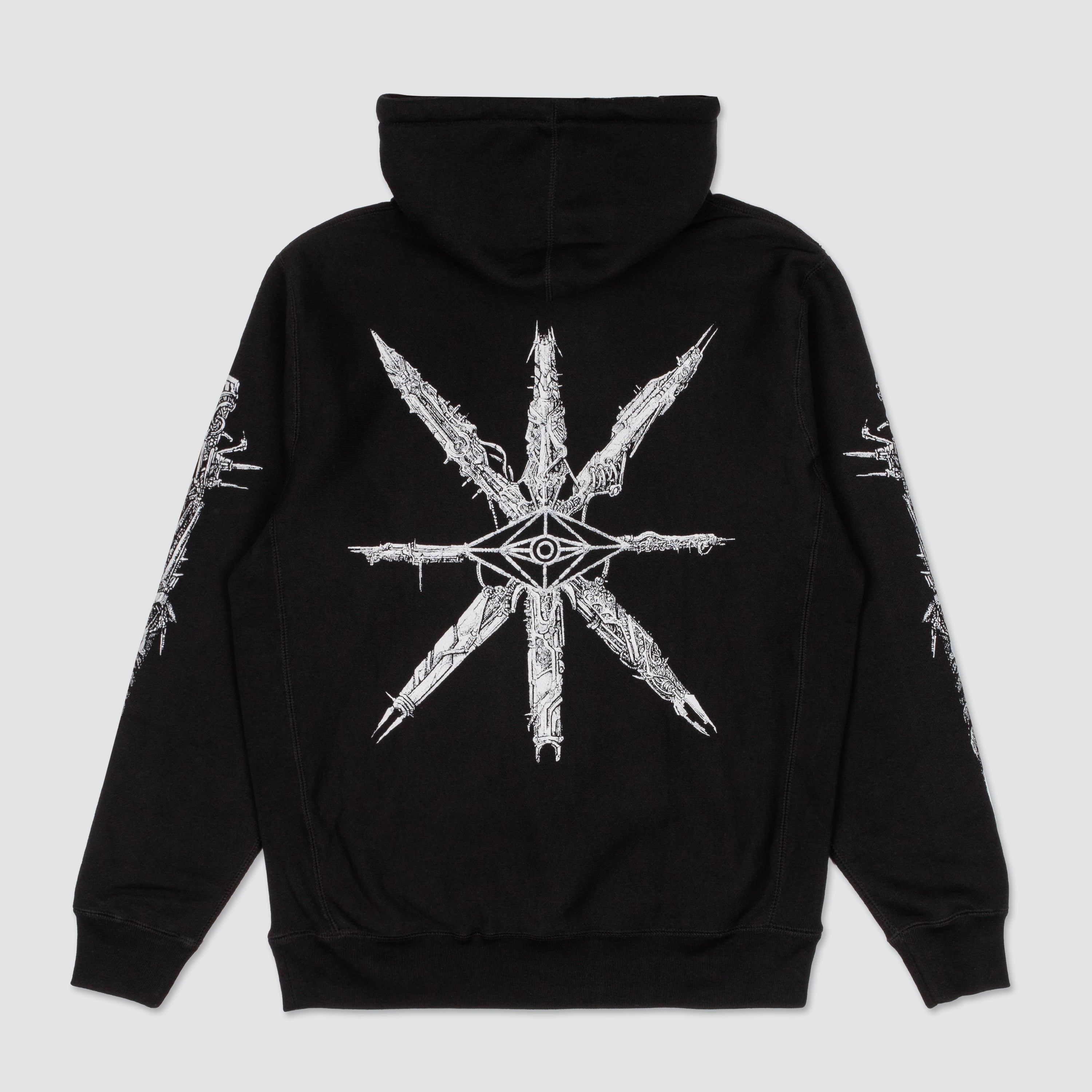 BLACK MECHANICAL HOODIE (HEAVYWEIGHT)