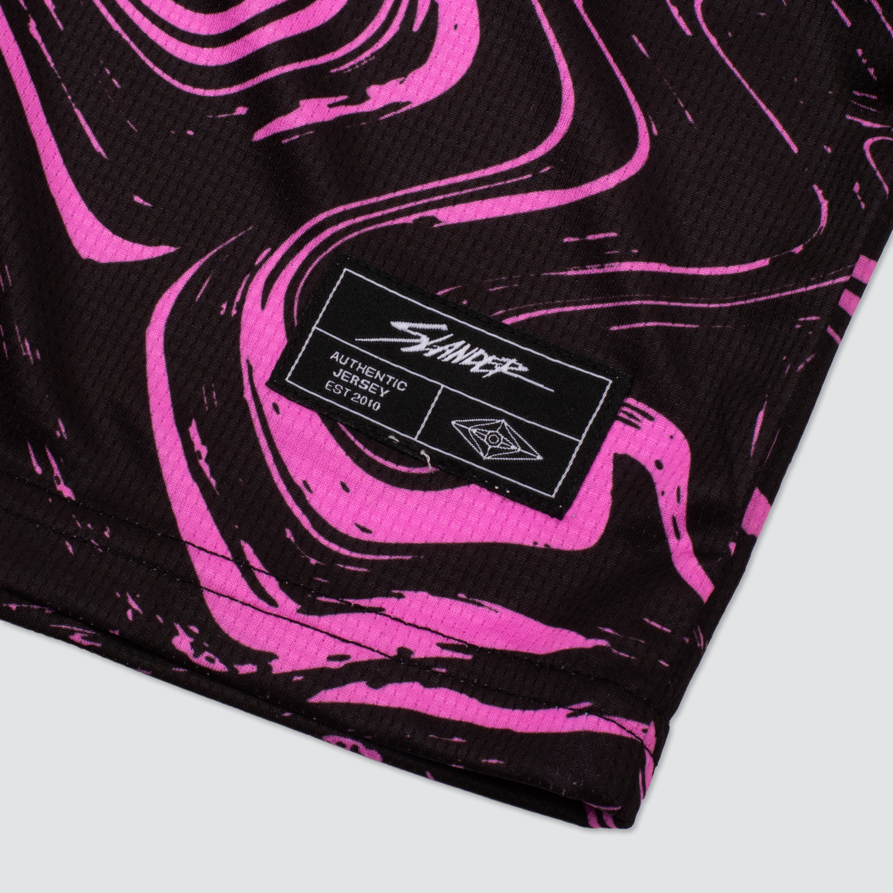 SPACEMAN CROP JERSEY - PINK/BLACK MARBLE