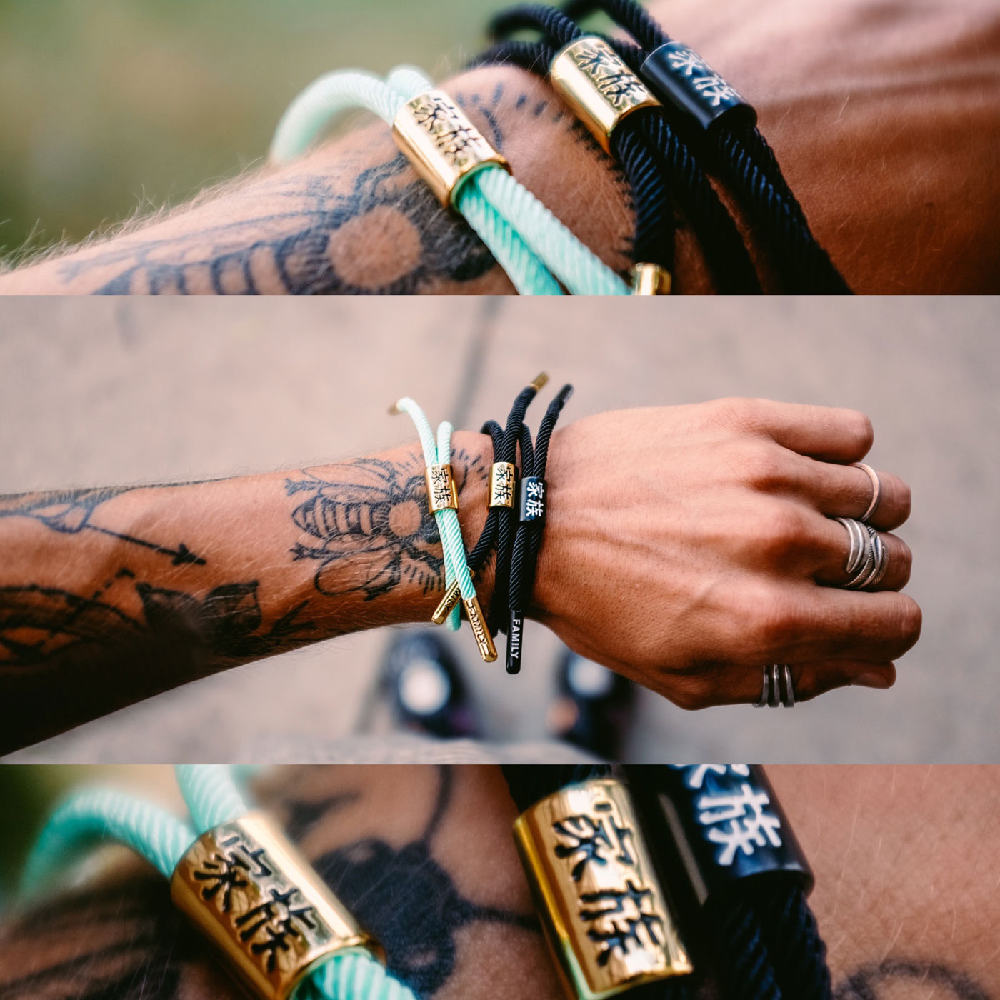 Kazoku New School (Black/Gold) - New School Bracelet -  Electric Family-  Electric Family Official Artist Merchandise